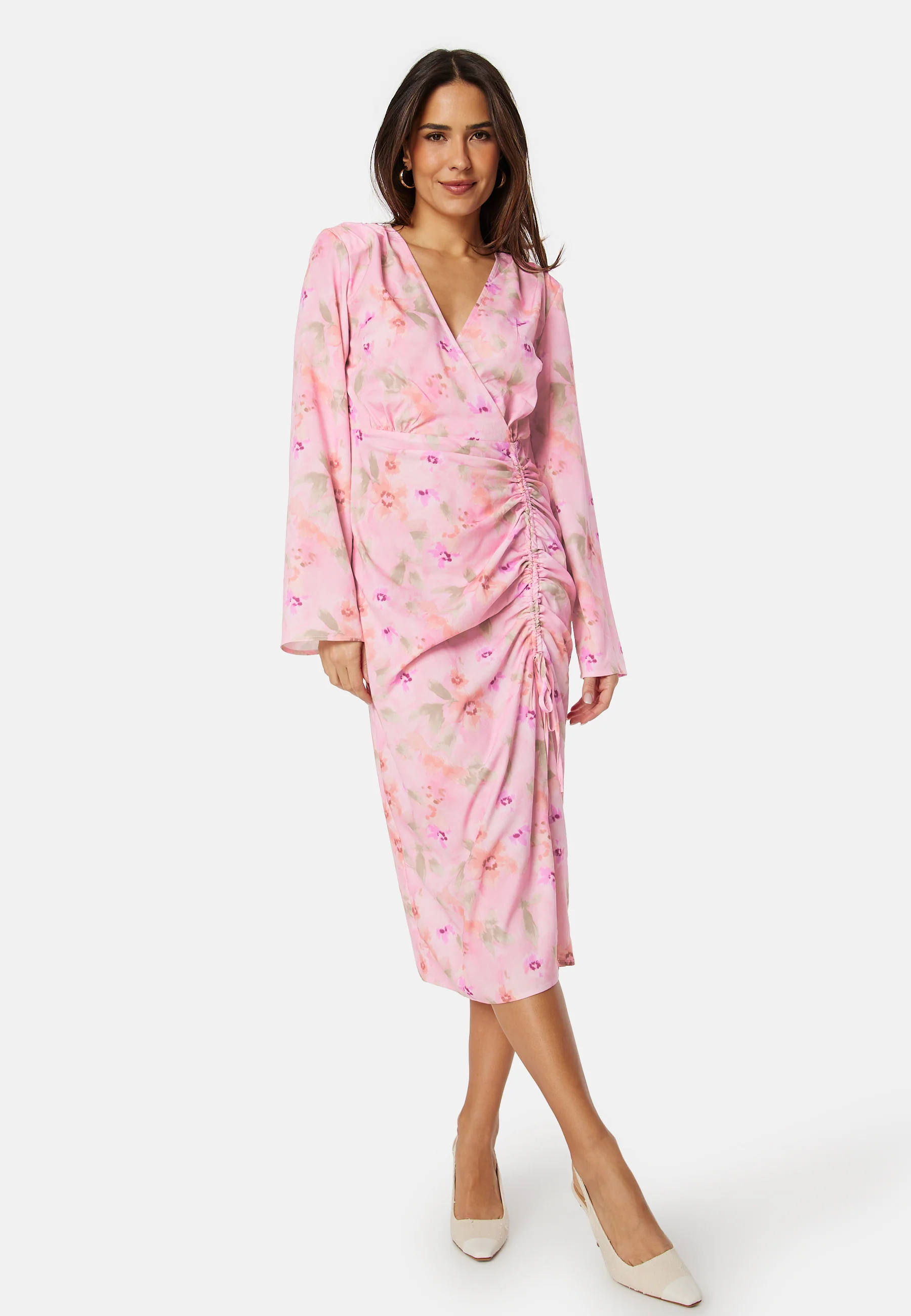 Drawstring L/S Midi Dress - Image 5