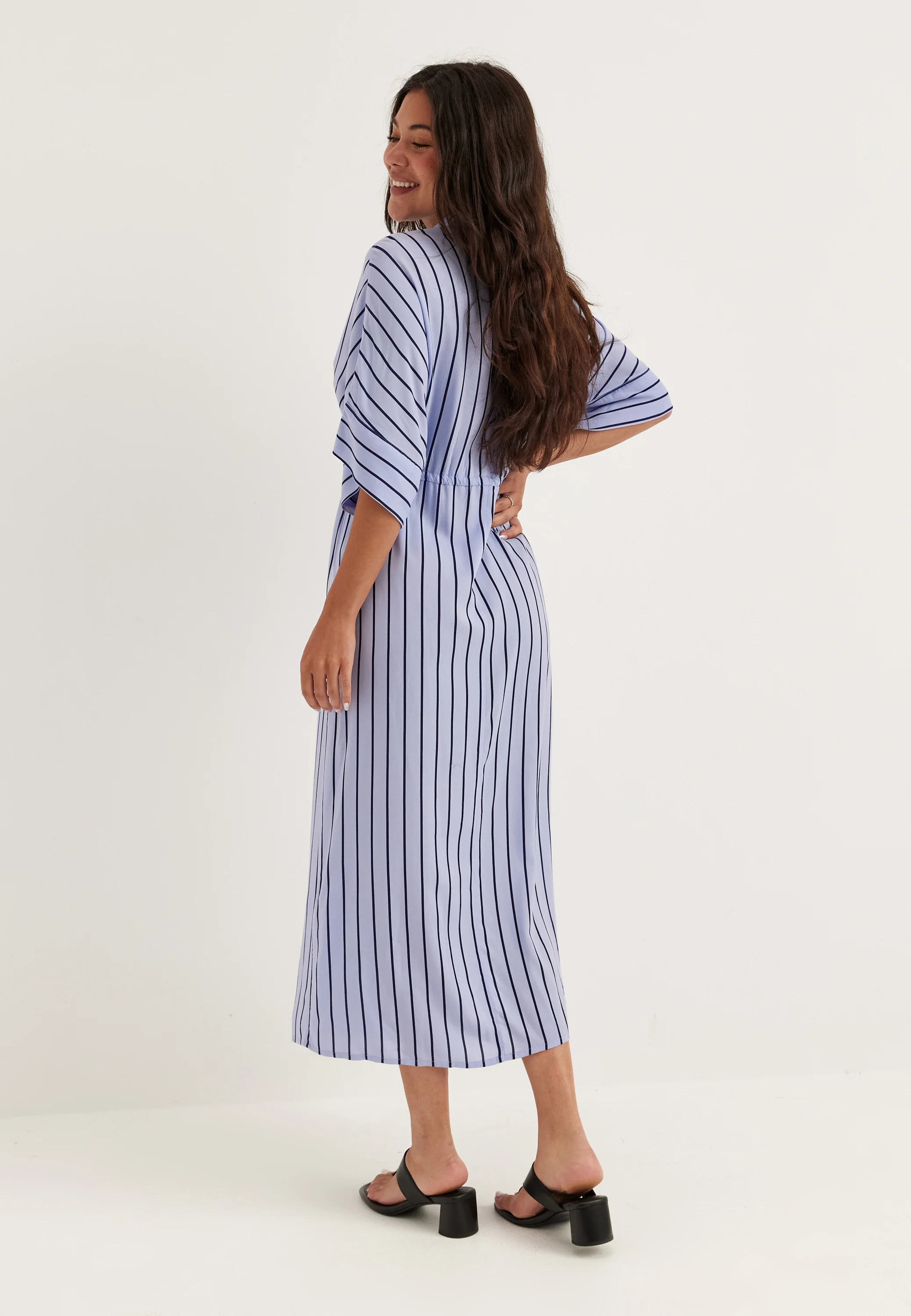 Drawstring Viscose Shirt Dress - Image 2