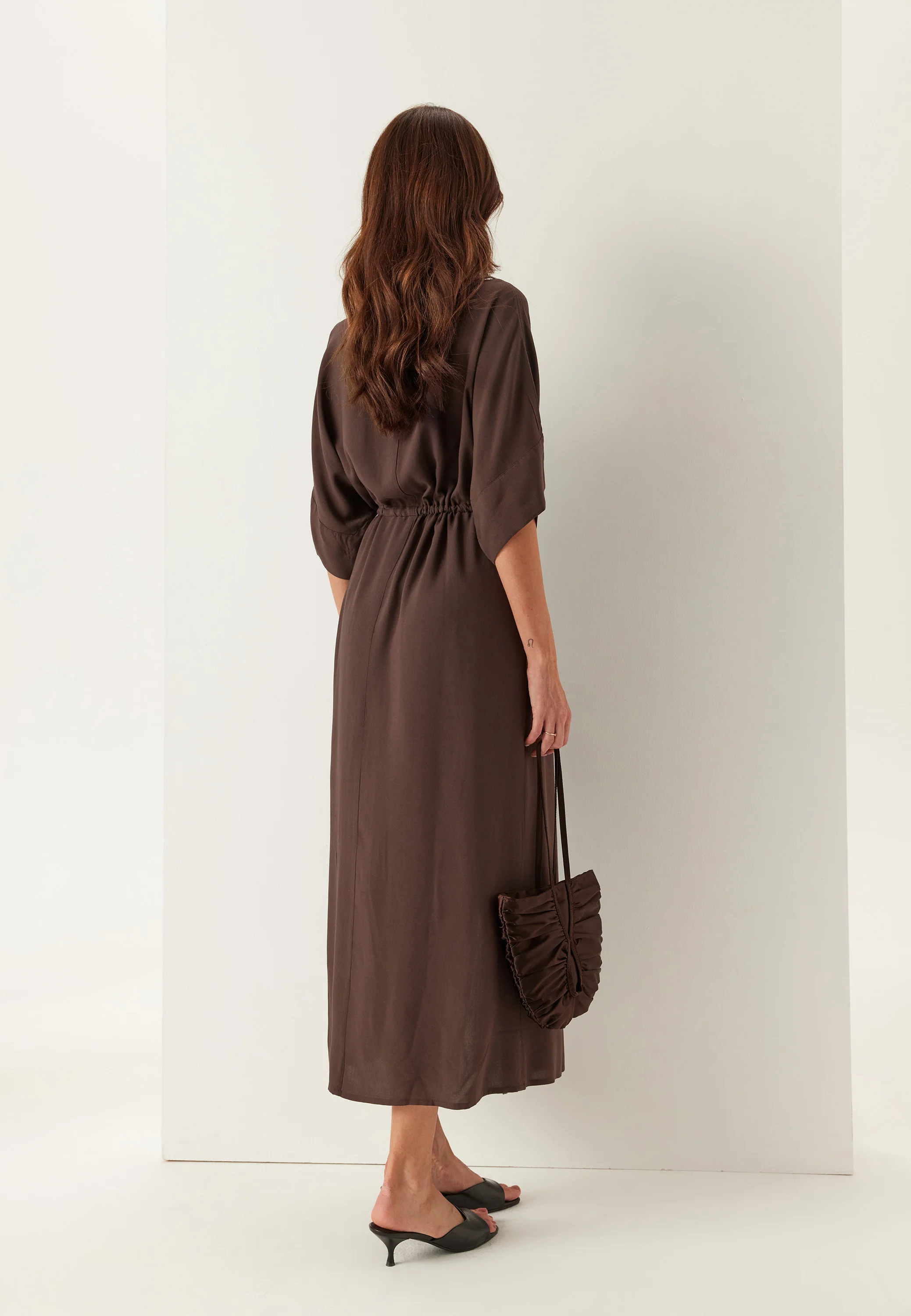 Drawstring Viscose Shirt Dress - Image 5