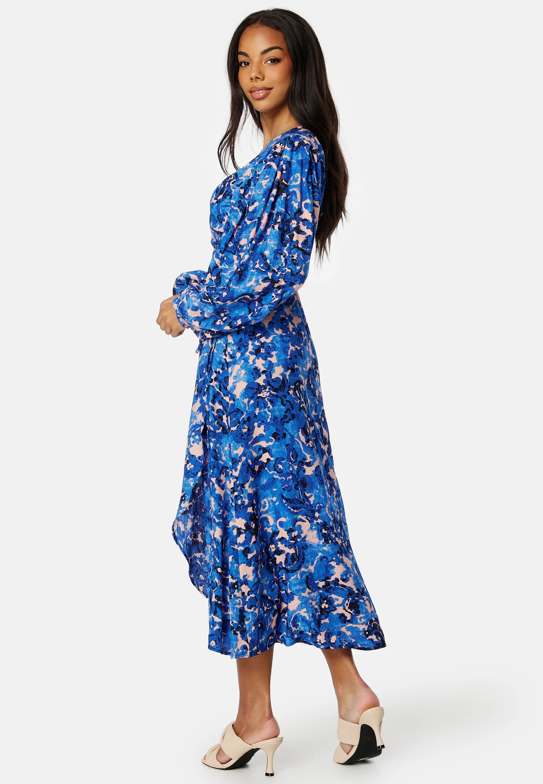 Elena Ira V-Neck 3/4 Midi Wrap Dress - Image 2
