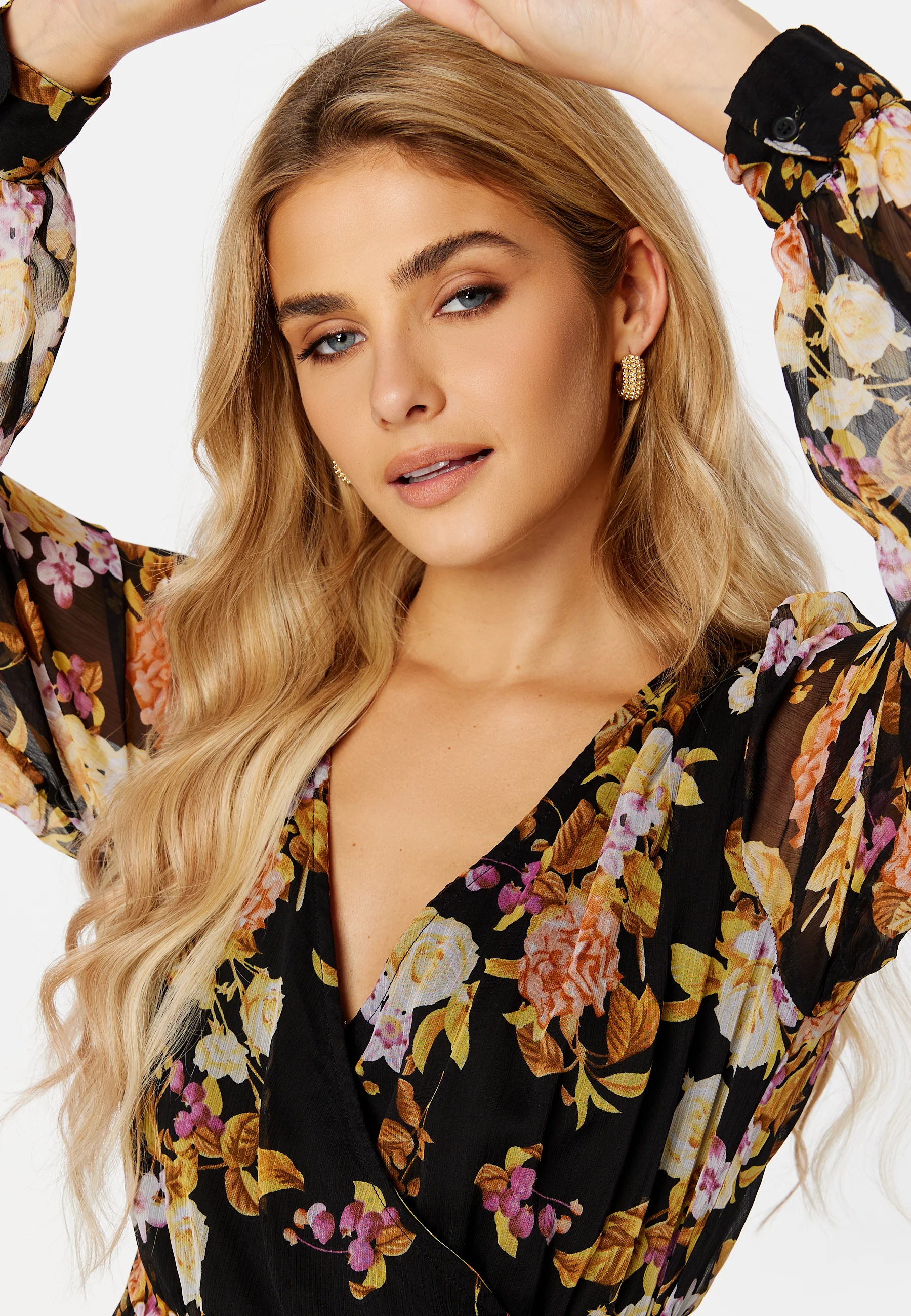 Ella Chiffon LS Wrap Dress - Image 5