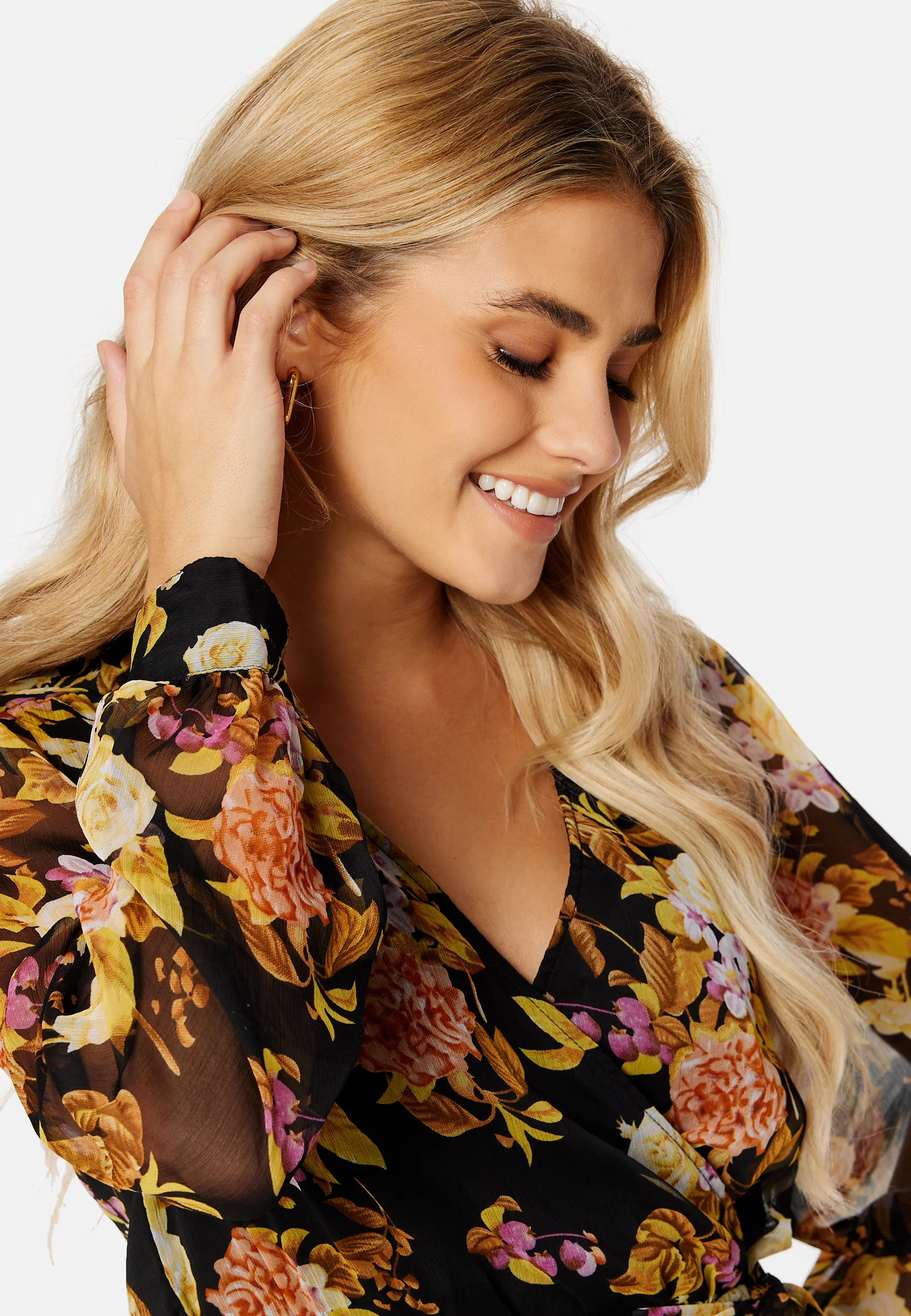 Ella Chiffon LS Wrap Top - Image 4