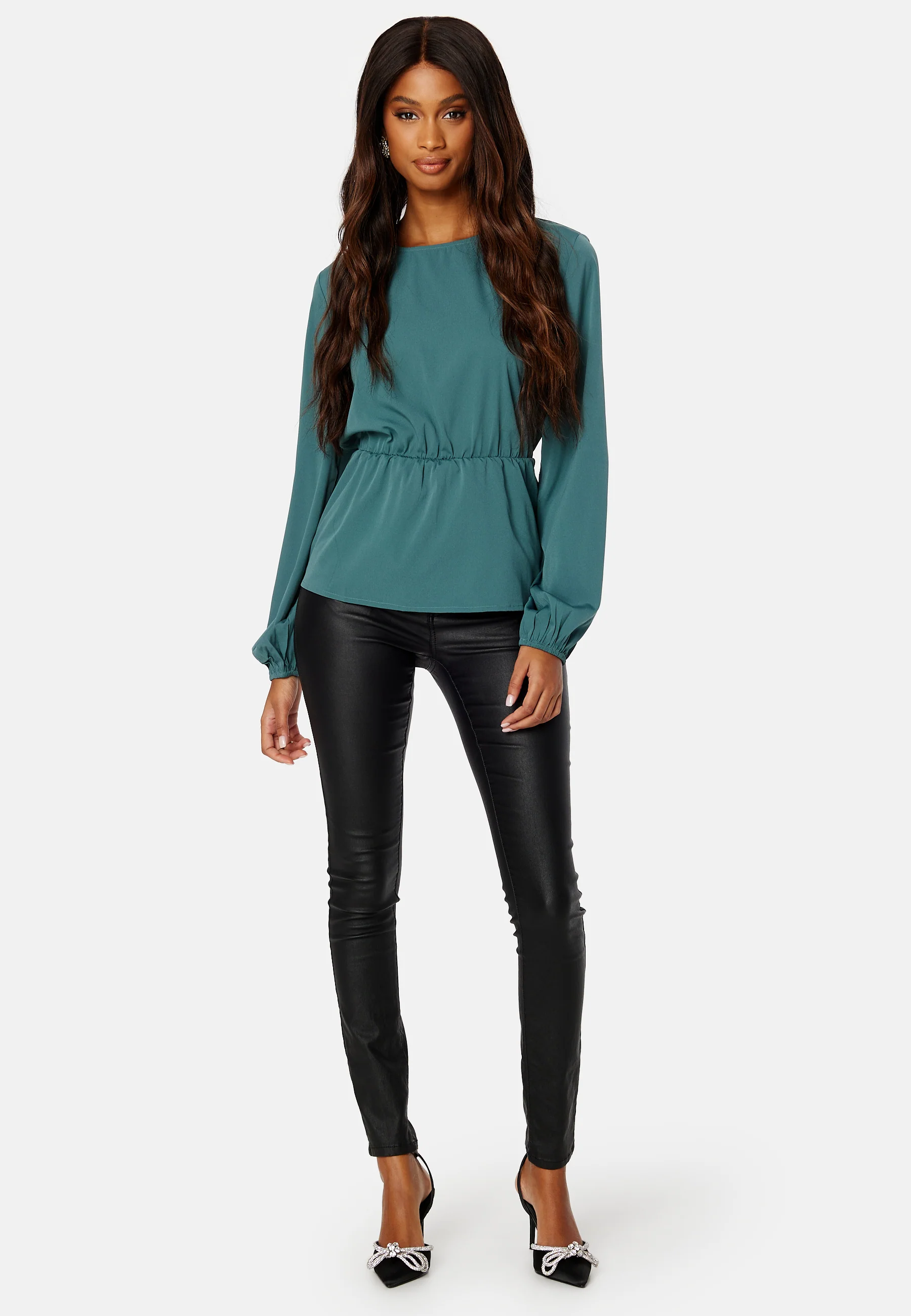 Ellen L/S Peplum Top - Image 2