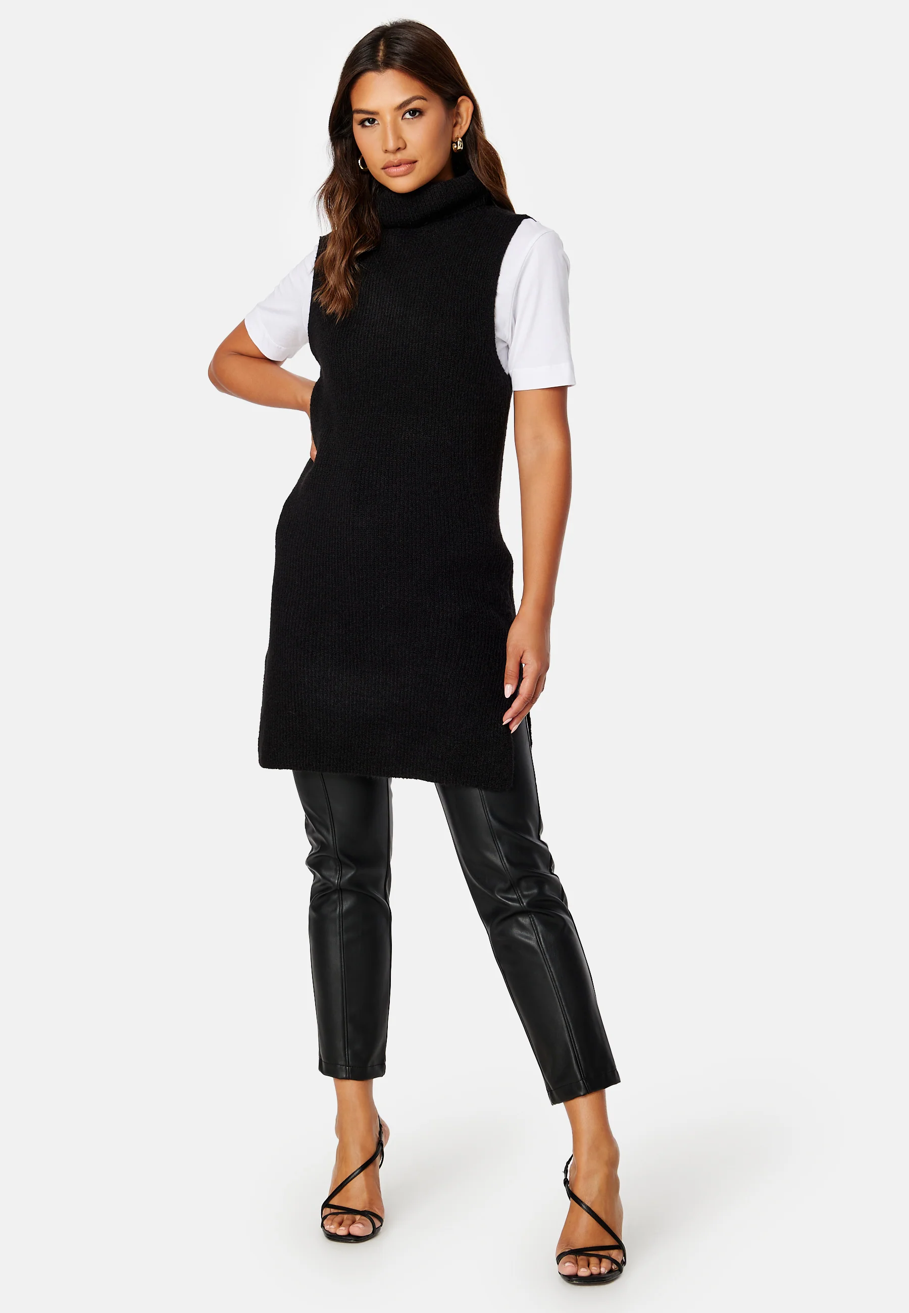 Ellen Rollneck Long Knit Vest - Image 2