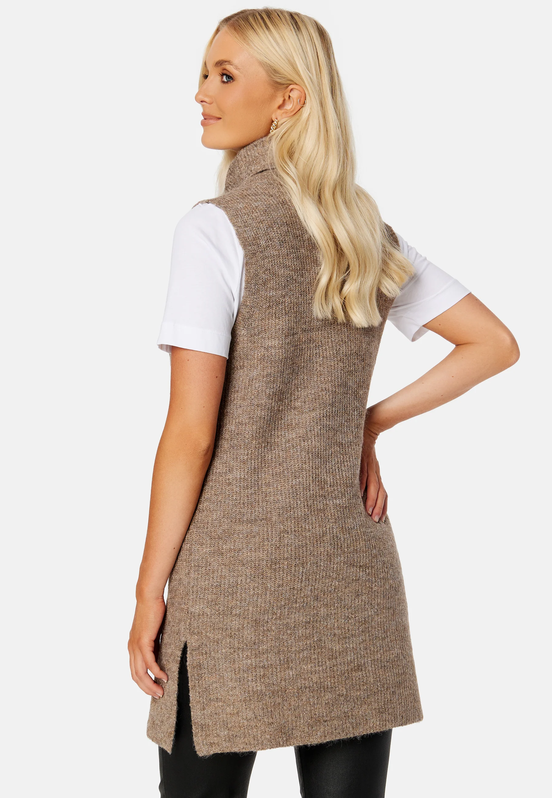Ellen Rollneck Long Knit Vest - Image 3