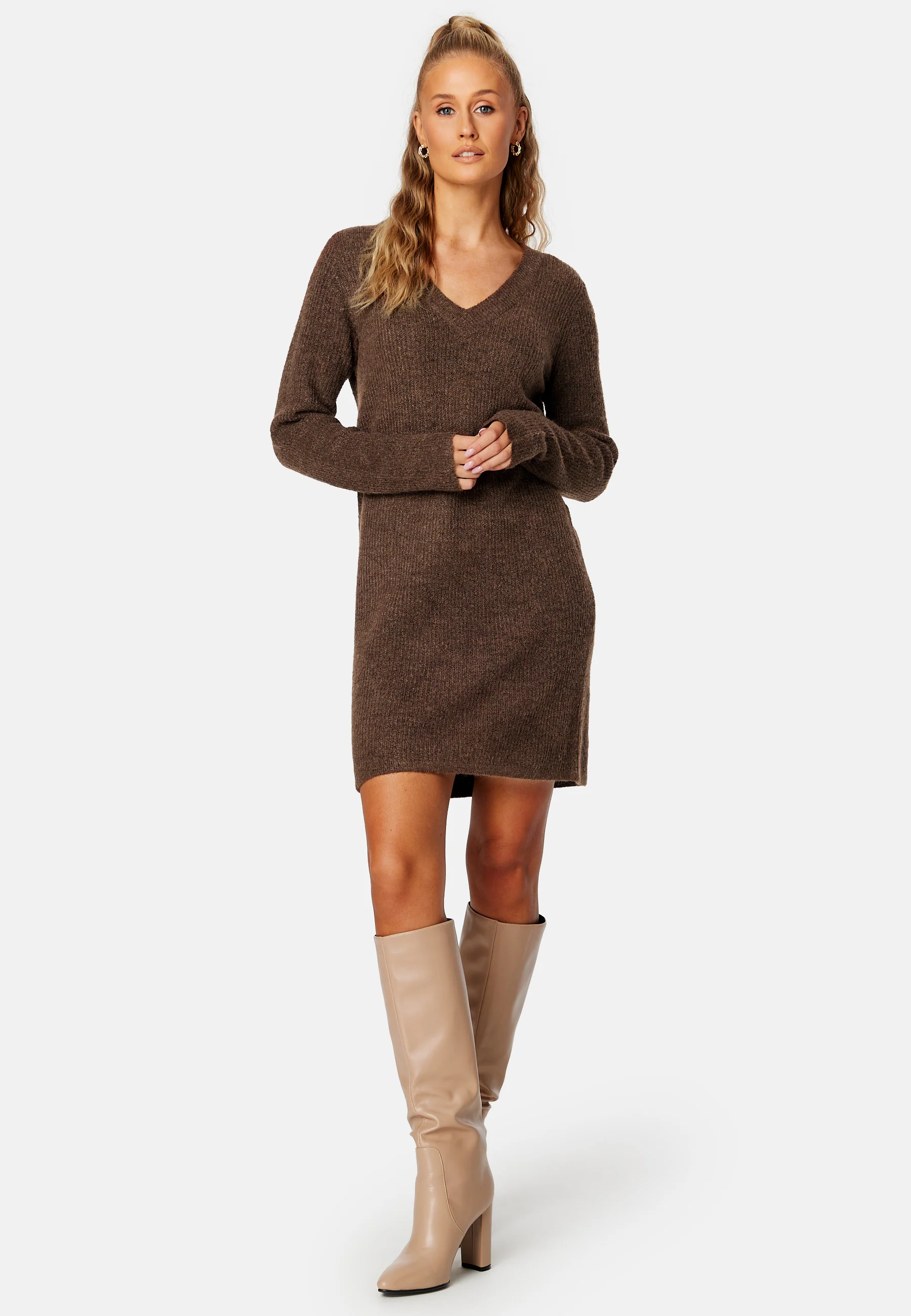Ellen V-neck Knit Dress - Image 2
