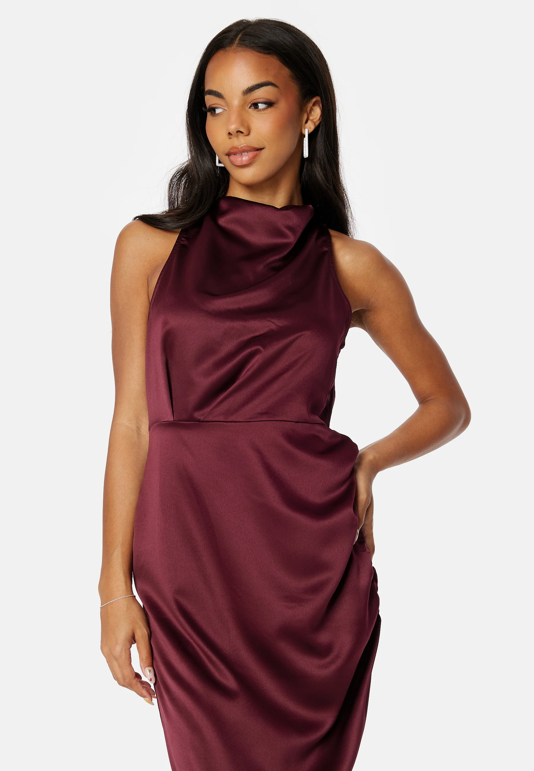 Ellie S/L Midi Wrinkle Dress - Image 3