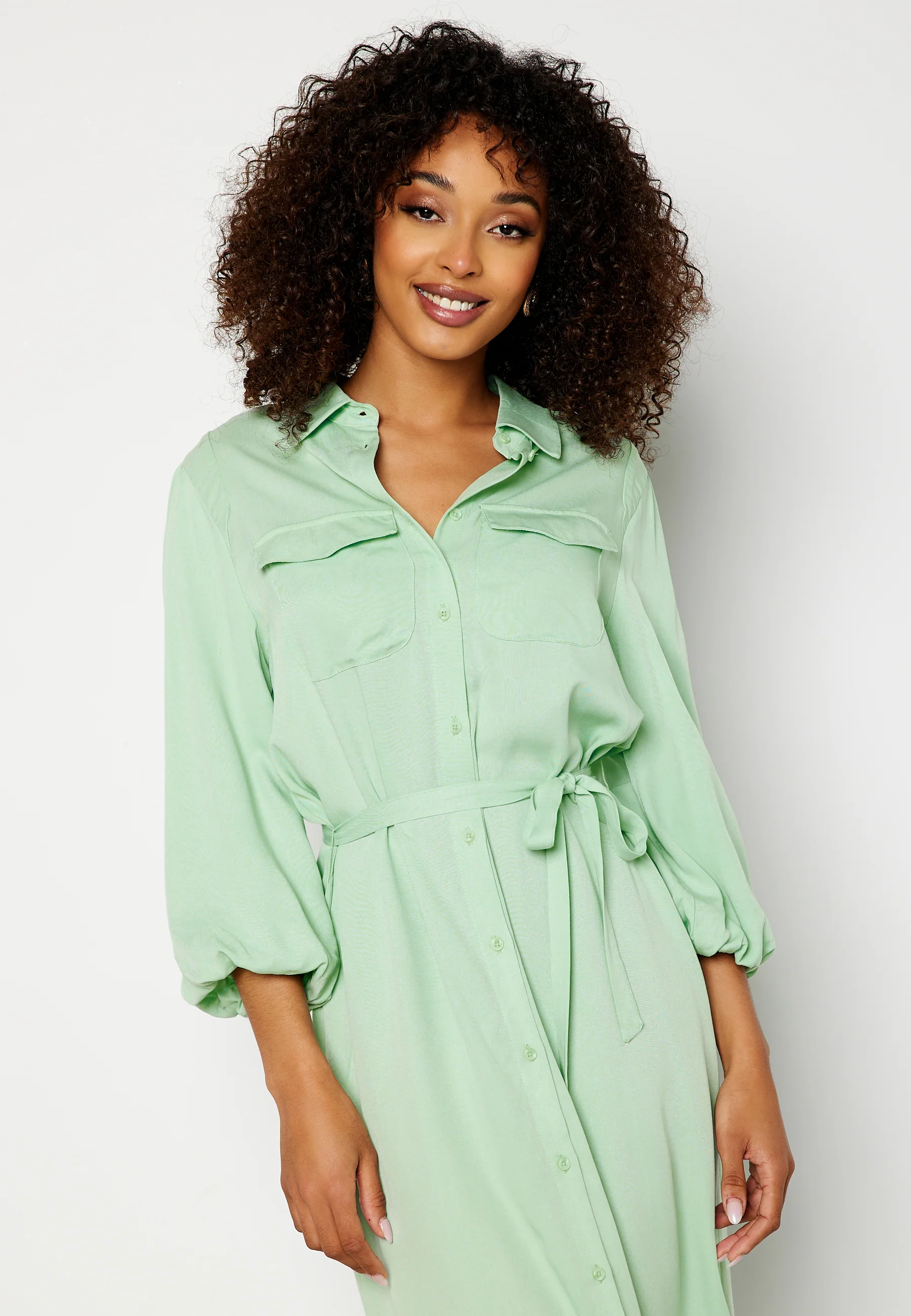 Embrace 3/4 Puff Sleeve Midi Dress - Image 3