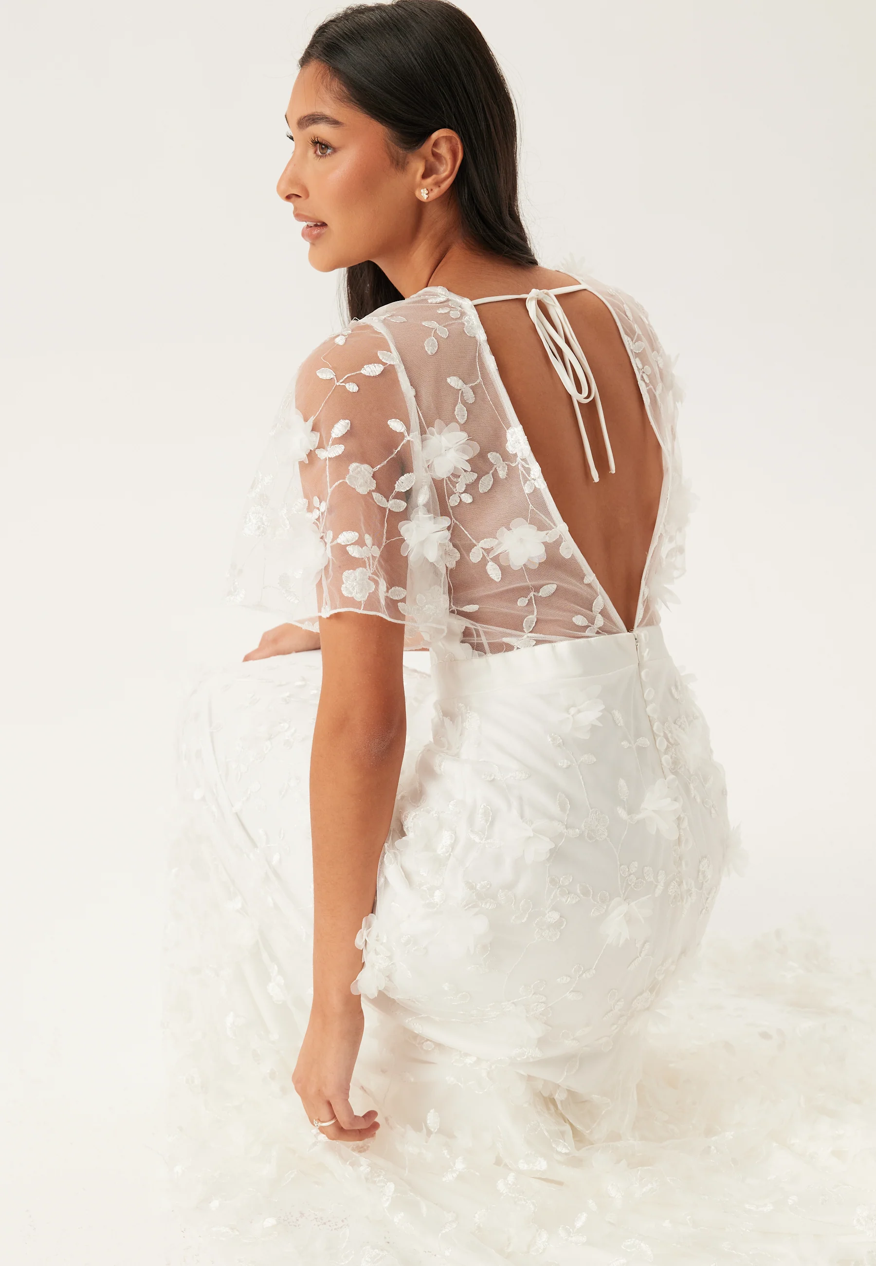 Embroidered Floral Wedding Gown - Image 4
