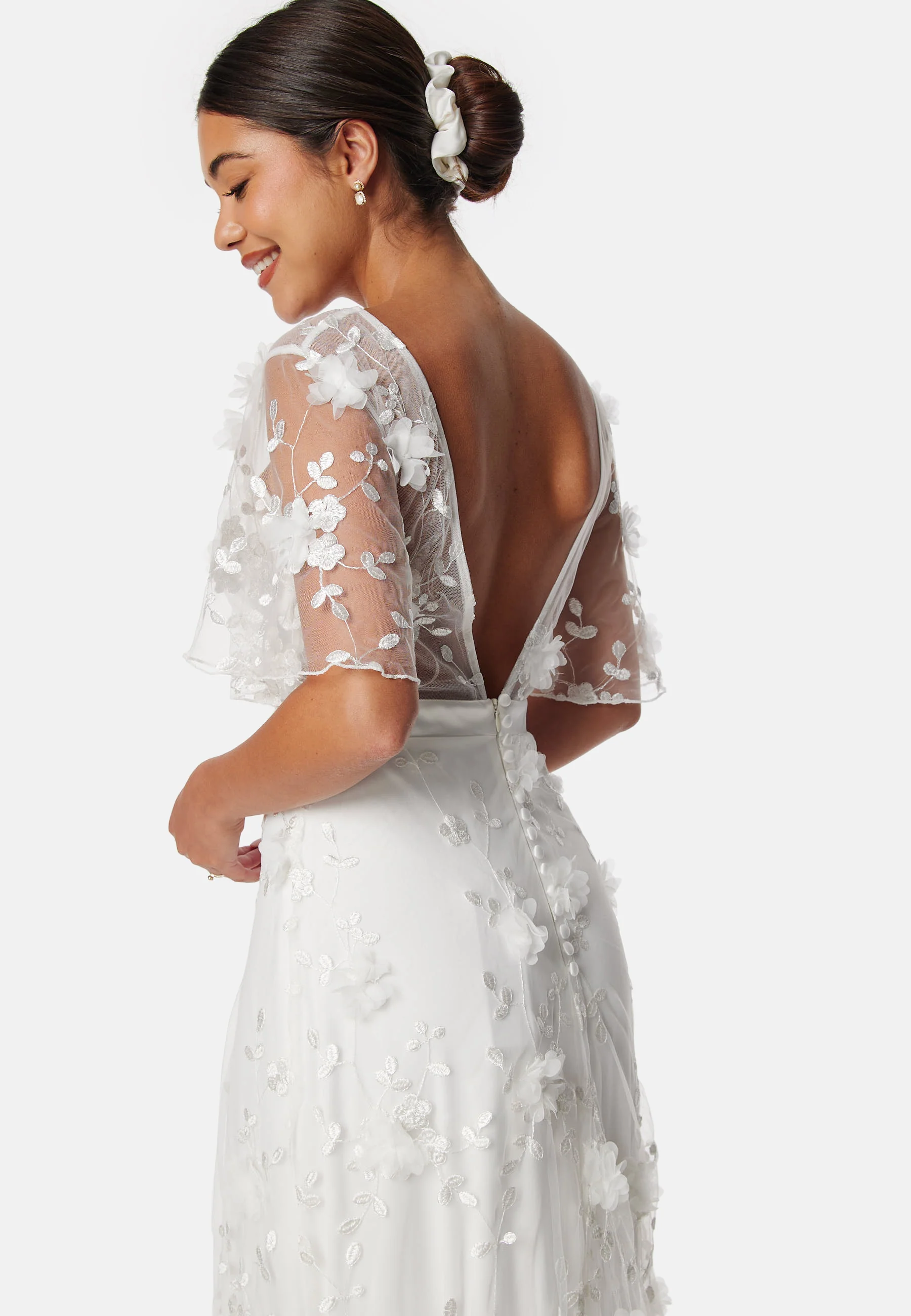 Embroidered Floral Wedding Gown - Image 4