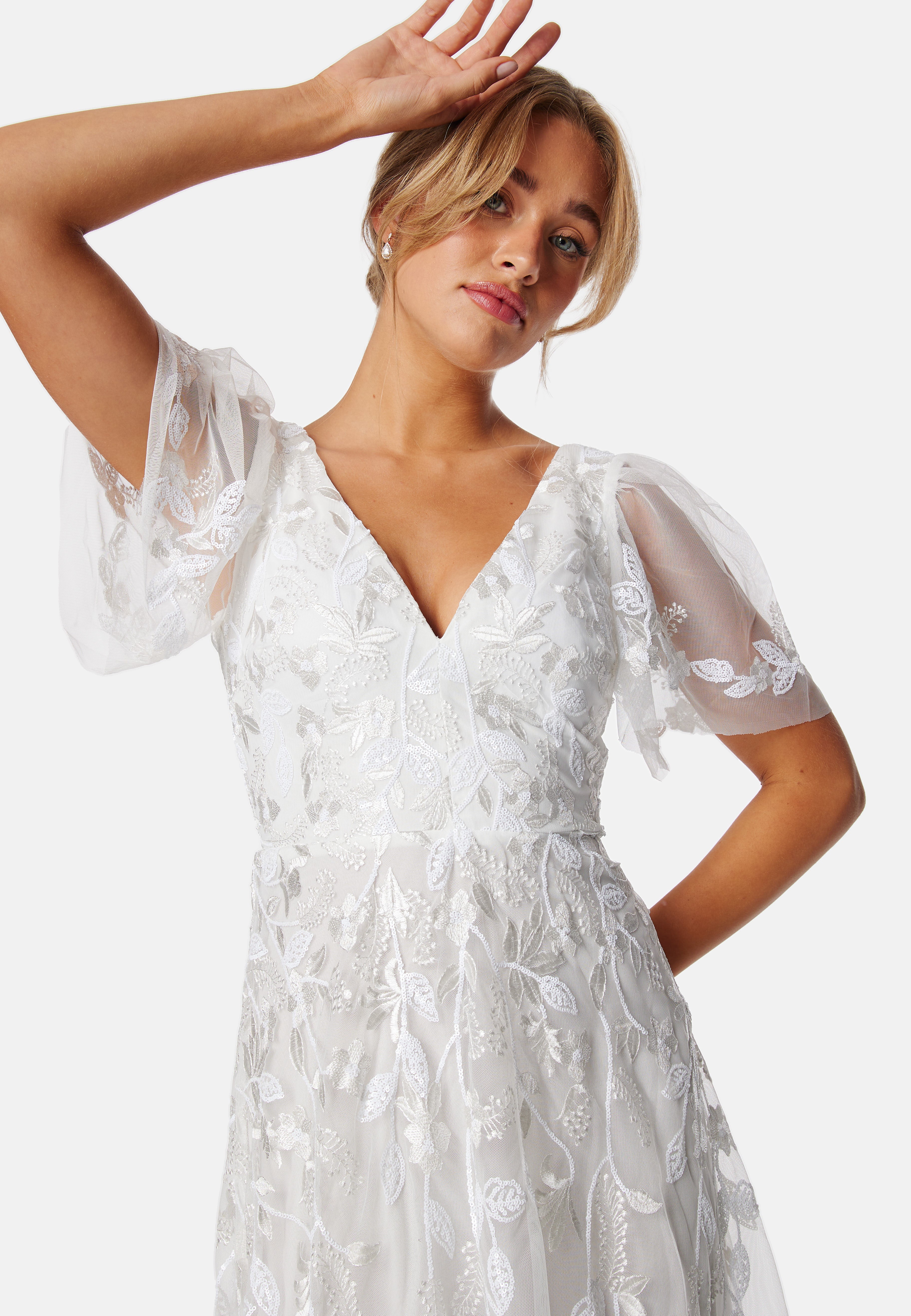 Embroidered Flutter Maxi Dress - Image 3