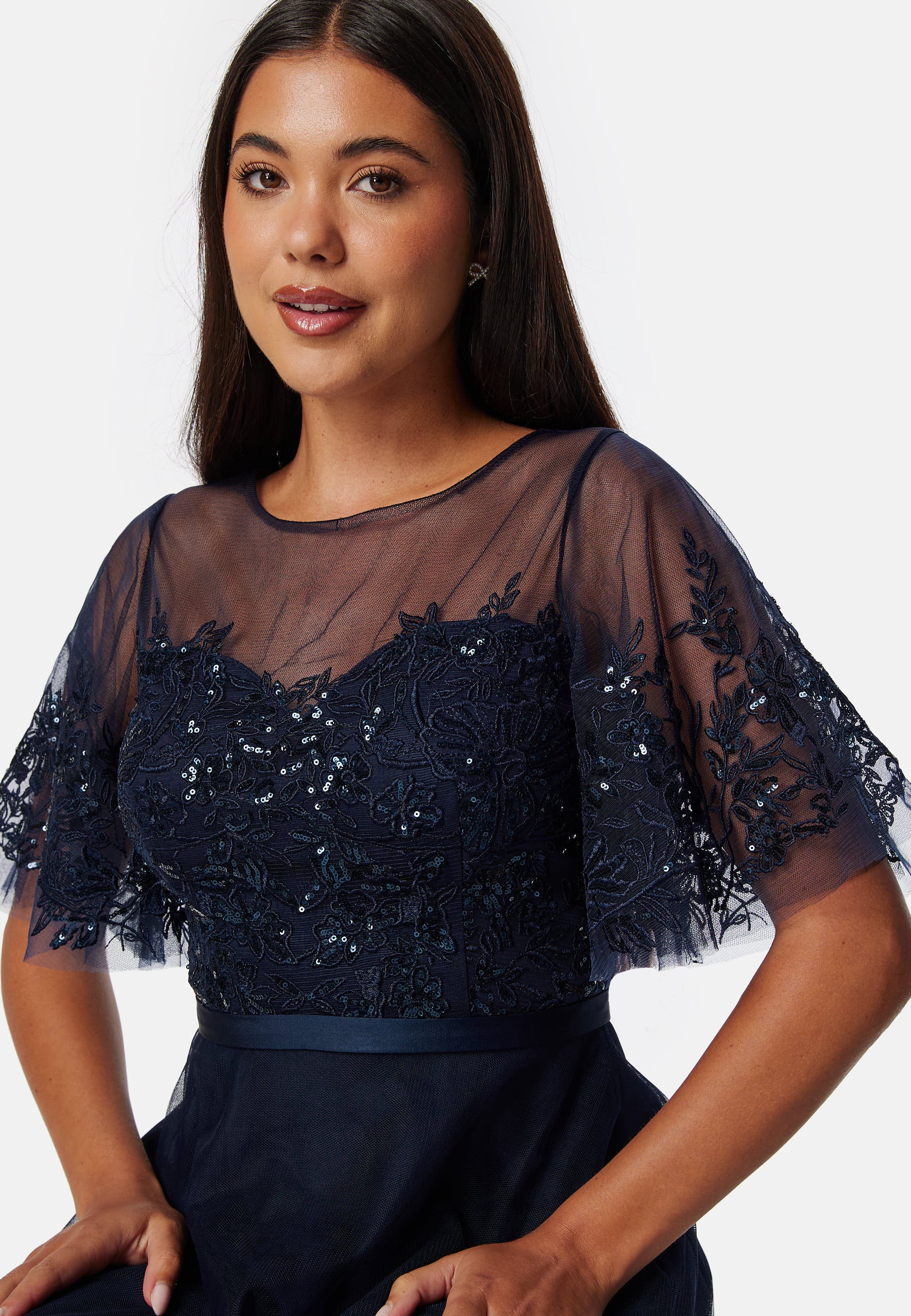 Embroidered Mesh Midi Dress - Image 2