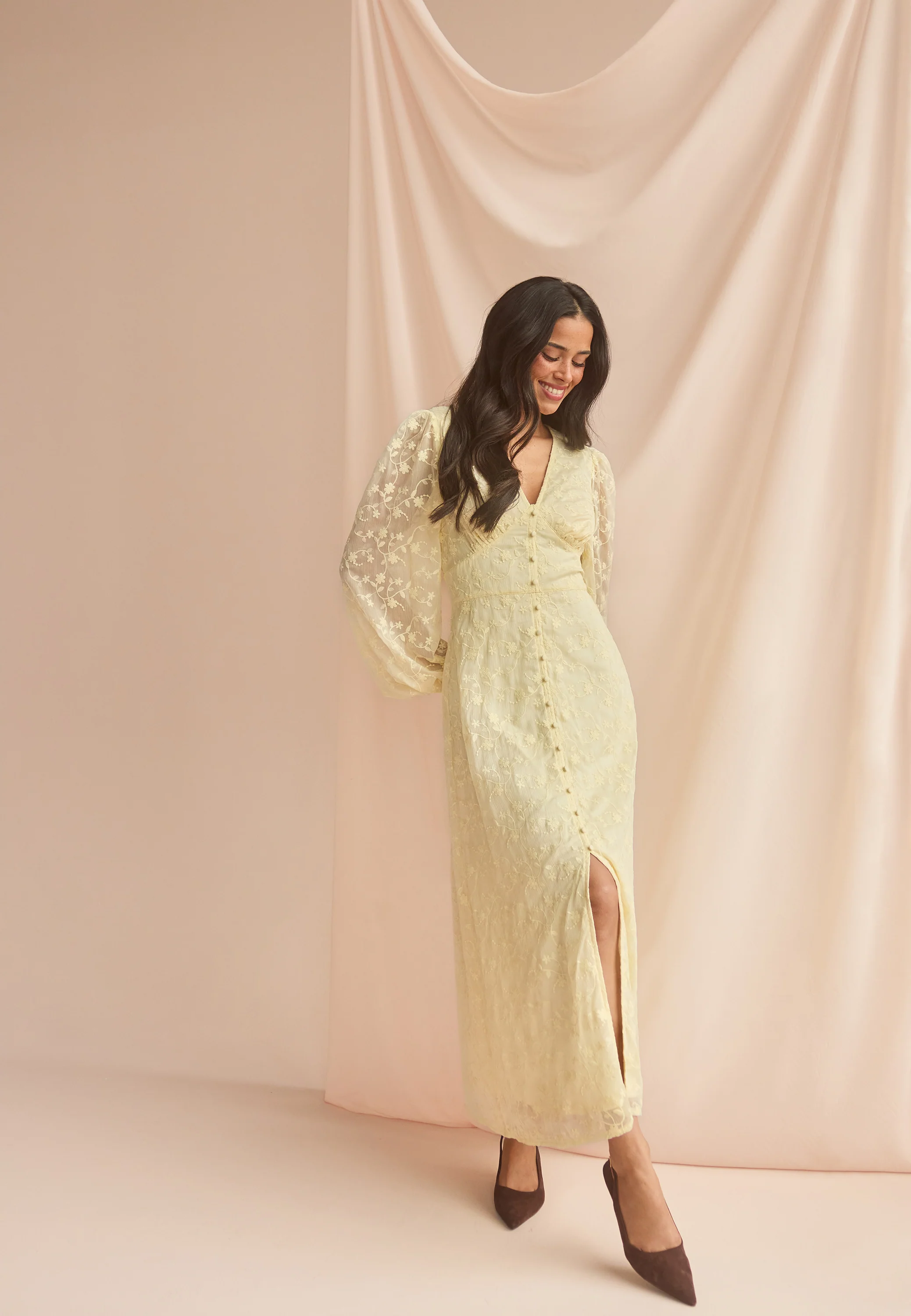 Embroidered Midi Dress