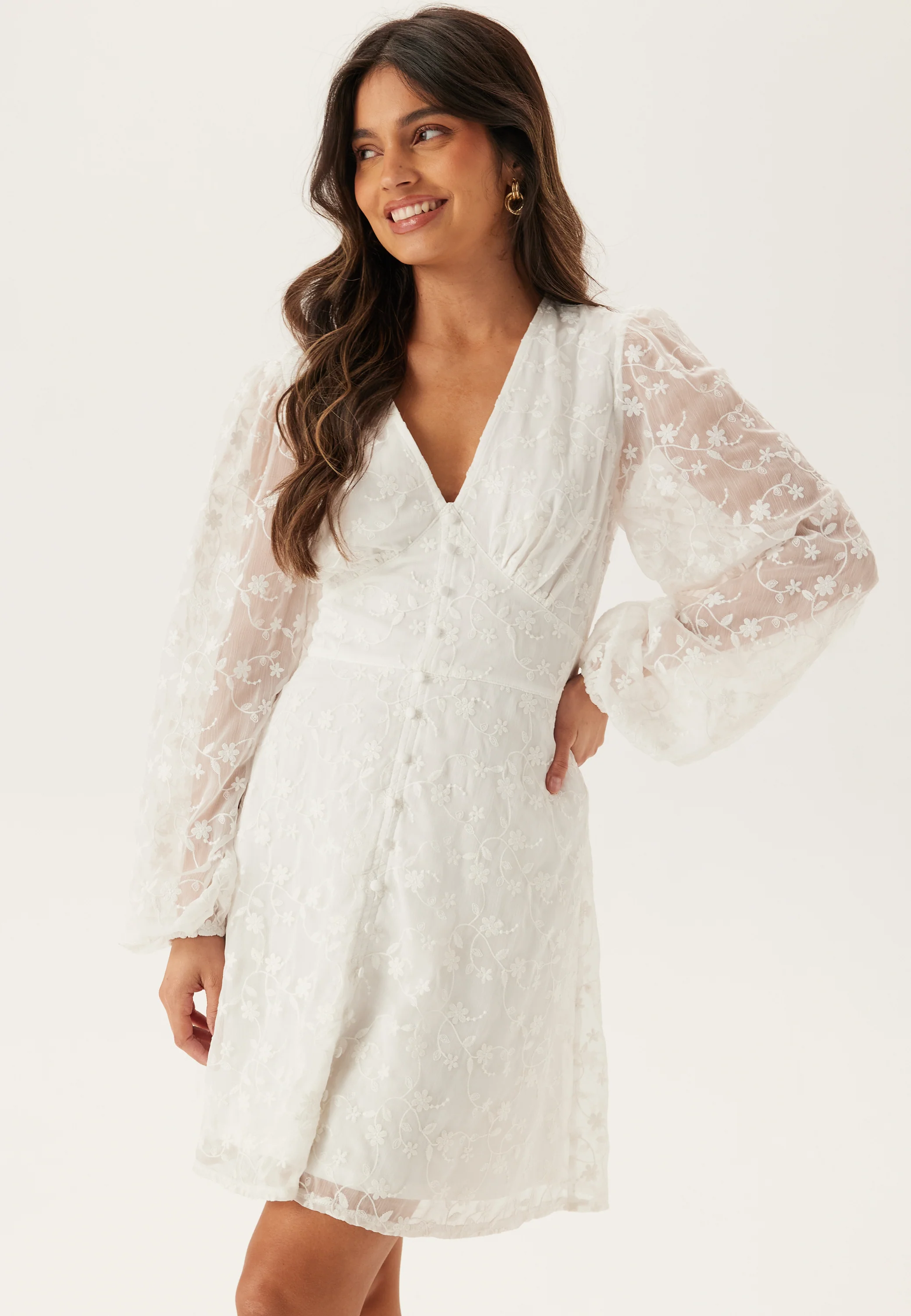 Embroidered Short Dress - Image 2