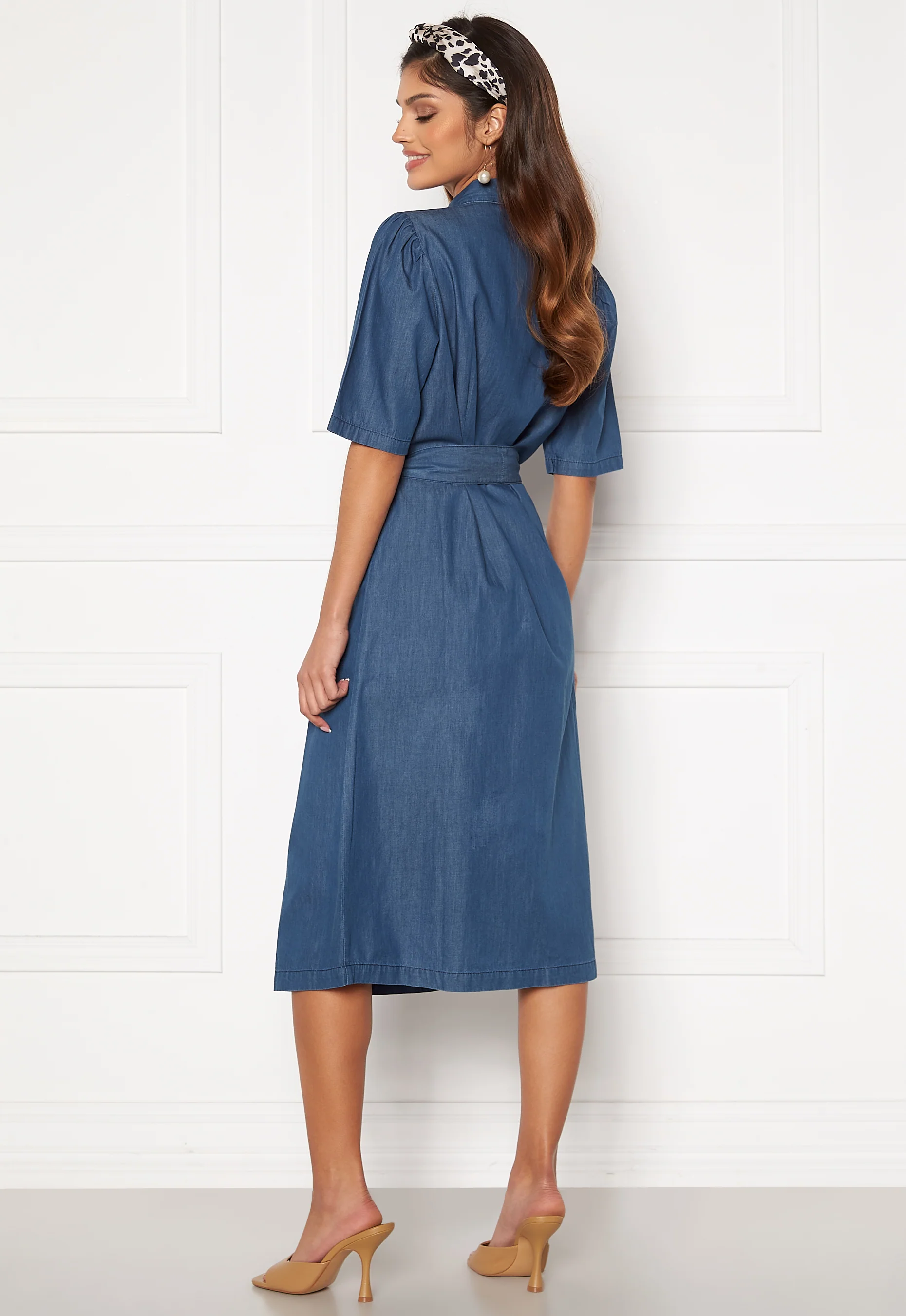 Emma midi puff denim dress - Image 2