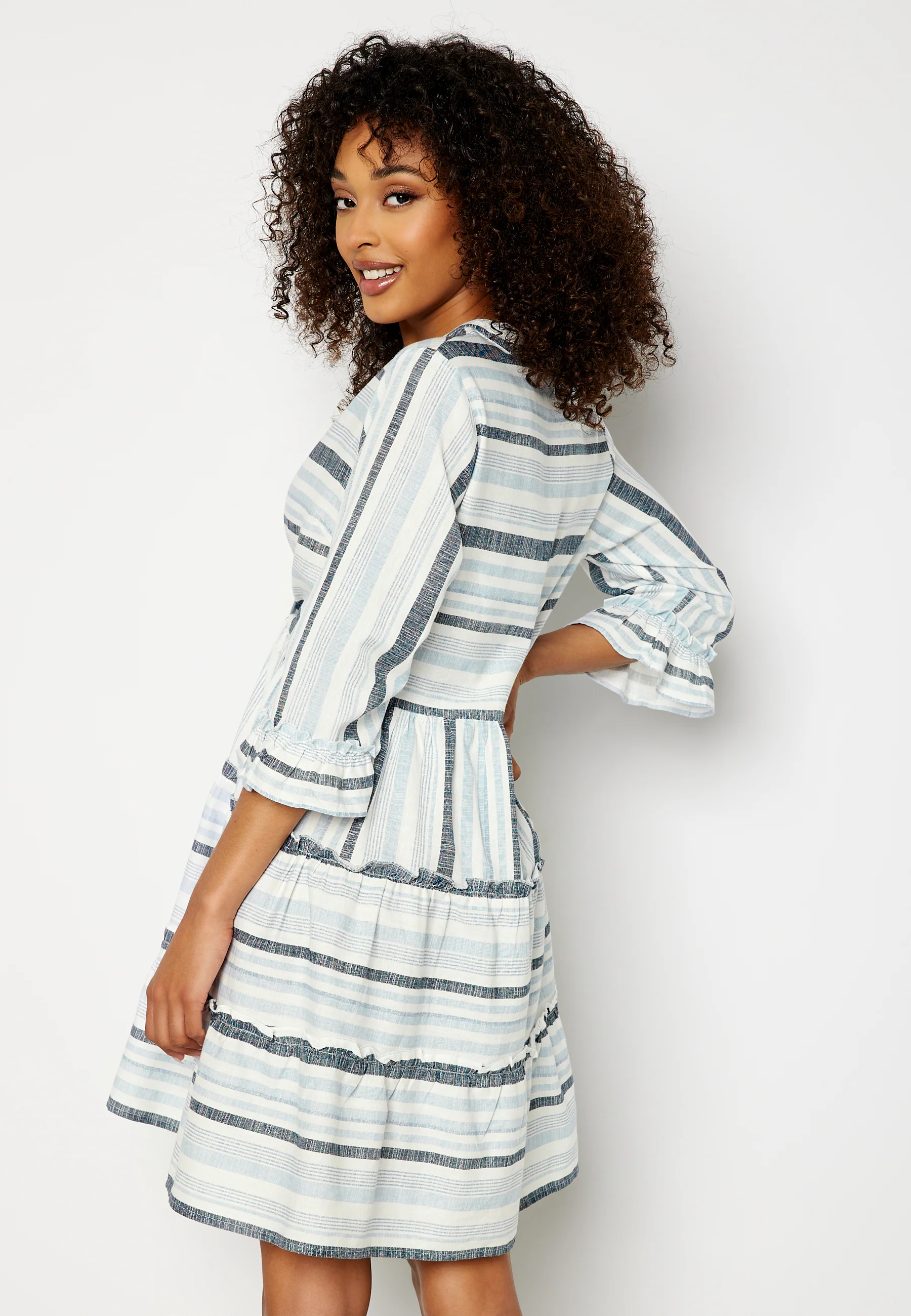 Etni 3/4 Sleeve Short Wrap Dress - Image 3