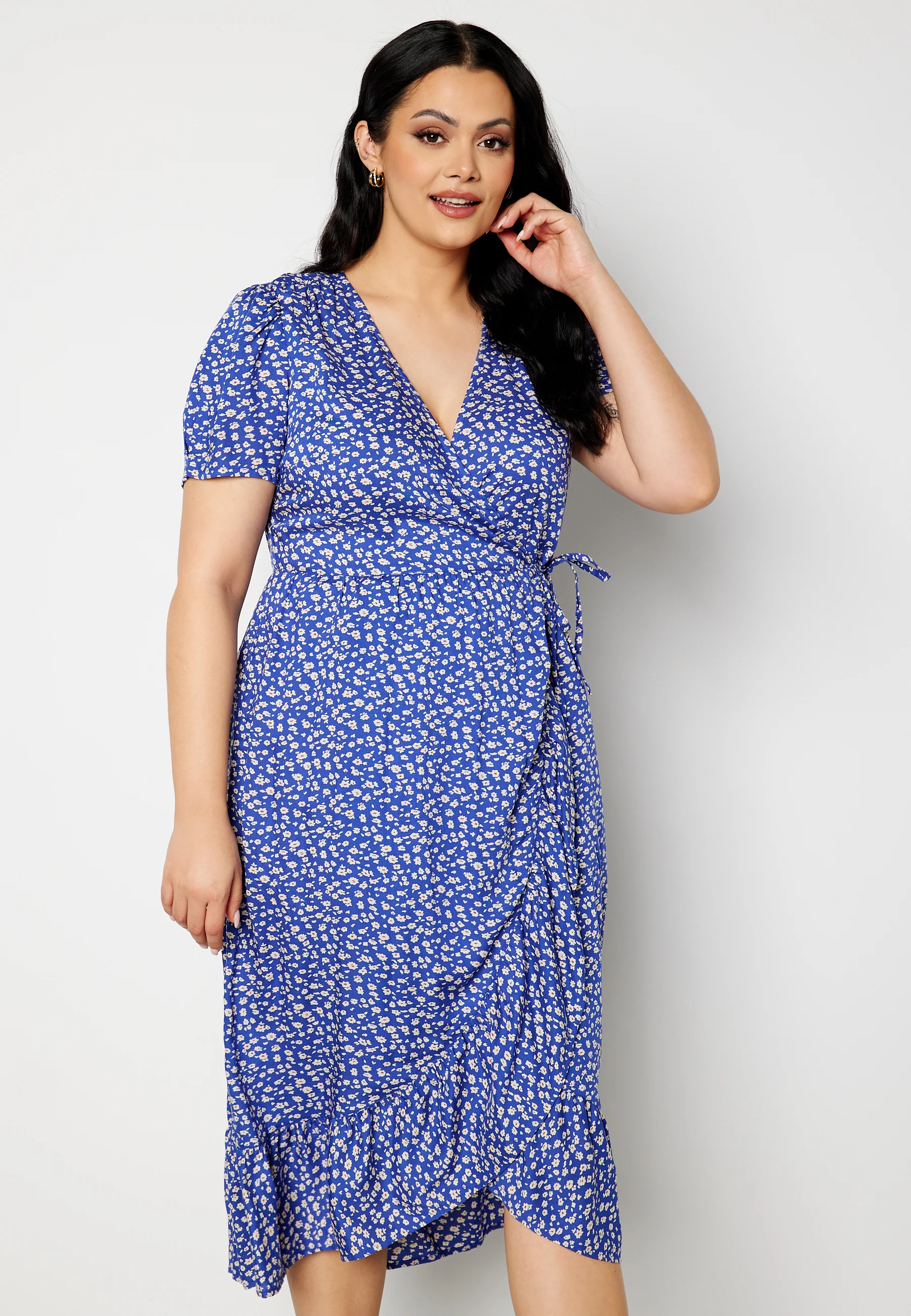 Evie puff sleeve wrap dress - Image 8
