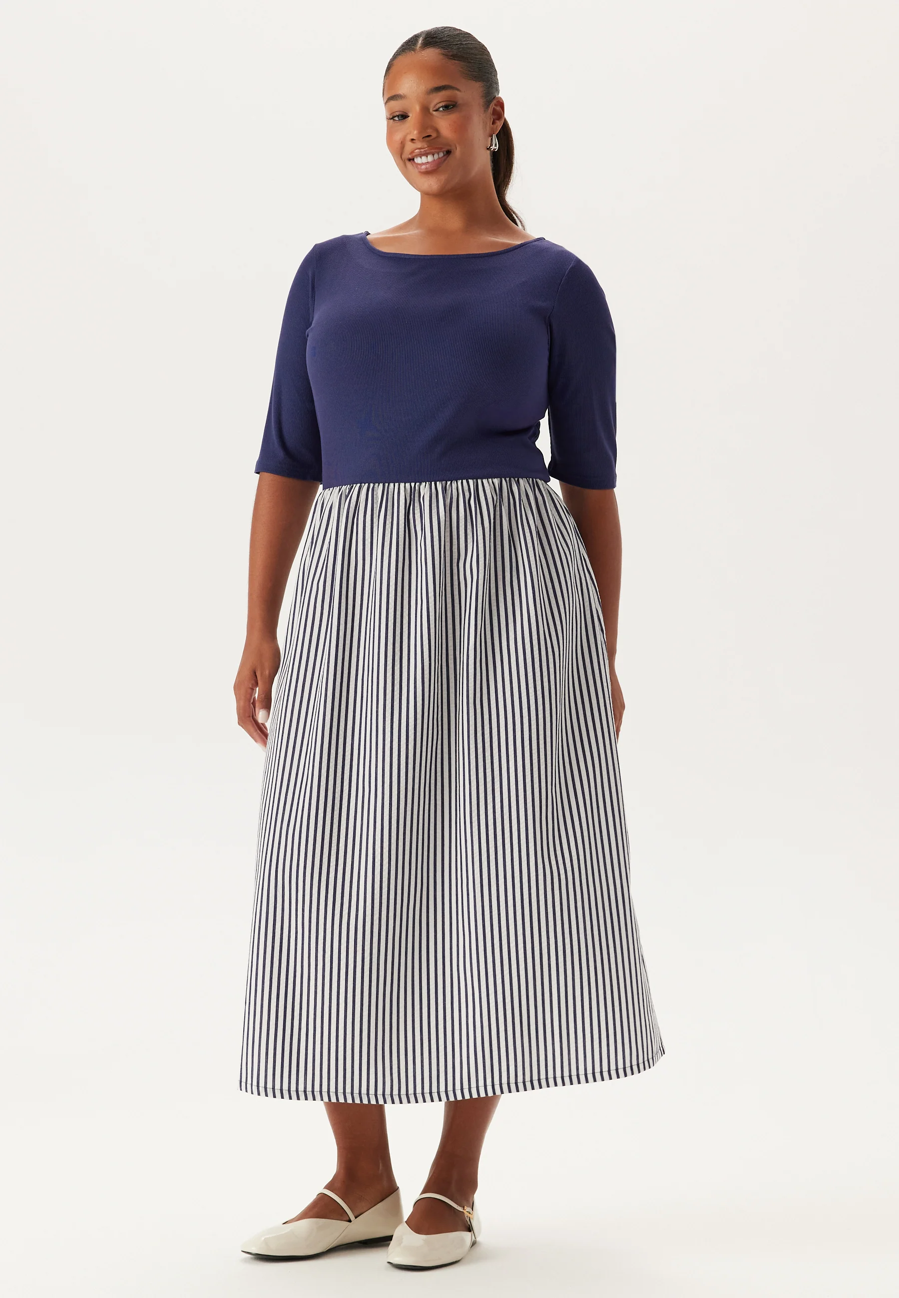 Fabric Mix Dress - Image 6