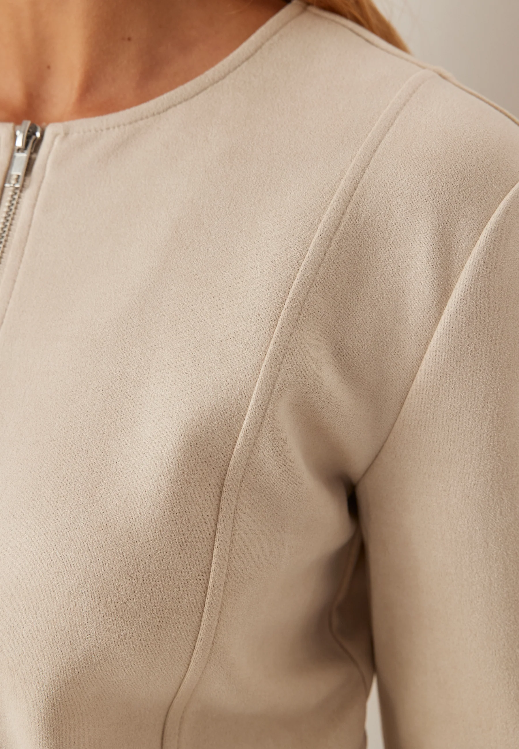 Faux Suede Peplum Jacket - Image 5
