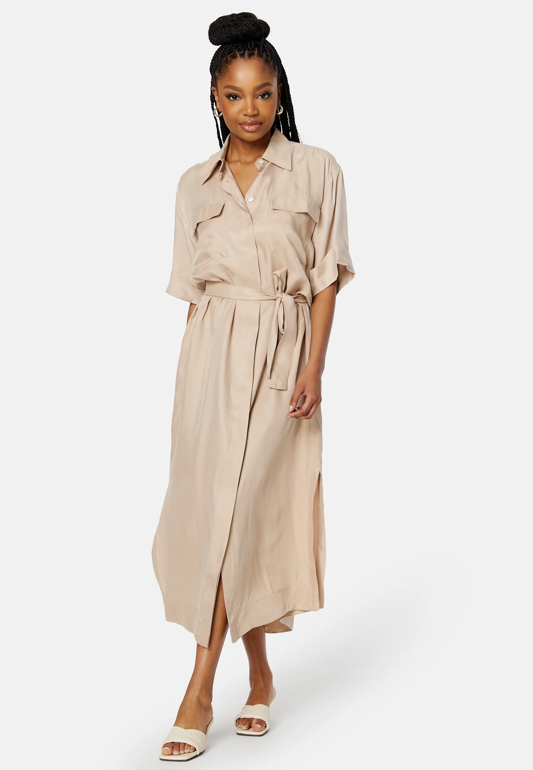 Flap Pocket Shirt Dress - Image 3