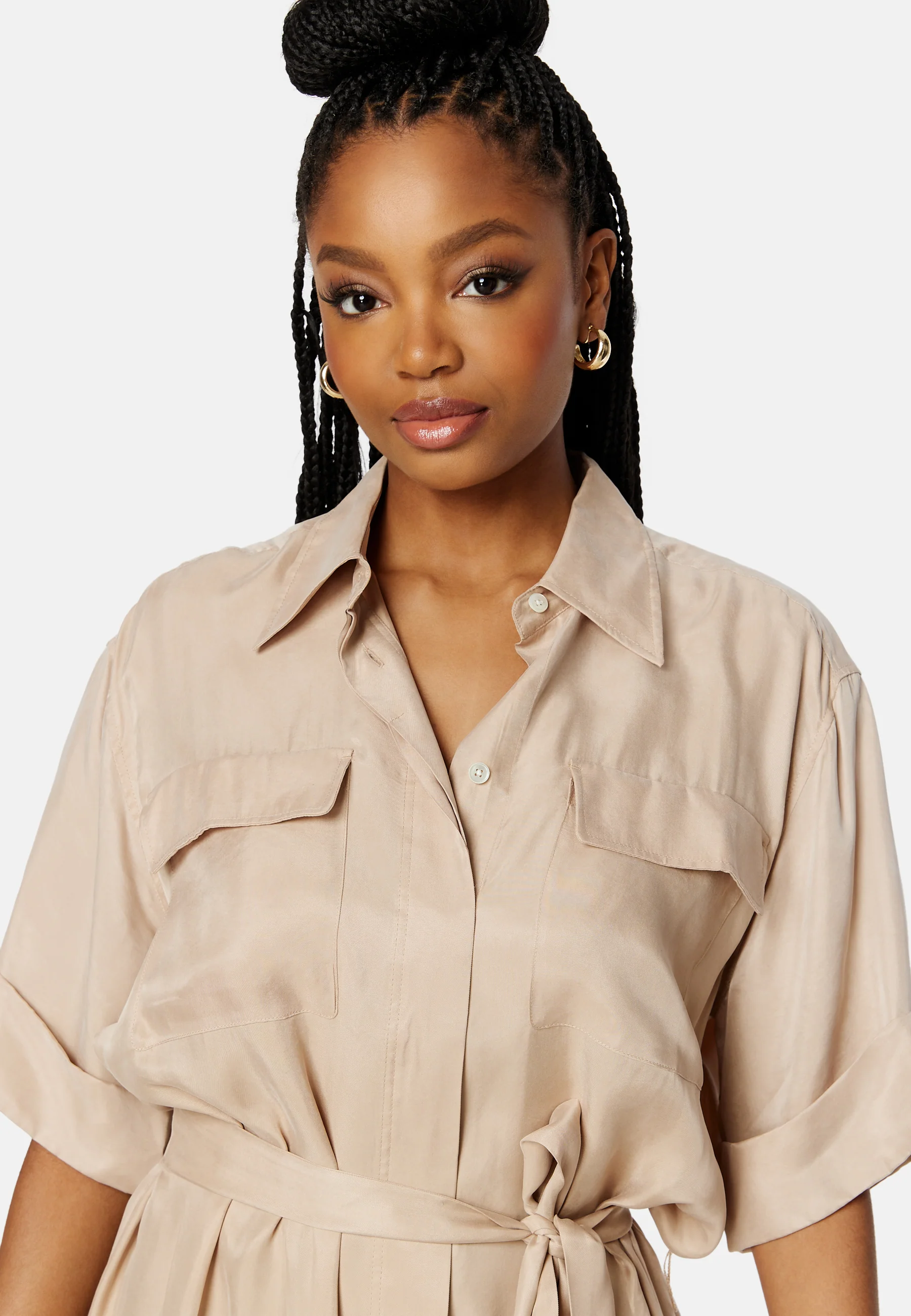 Flap Pocket Shirt Dress - Image 5