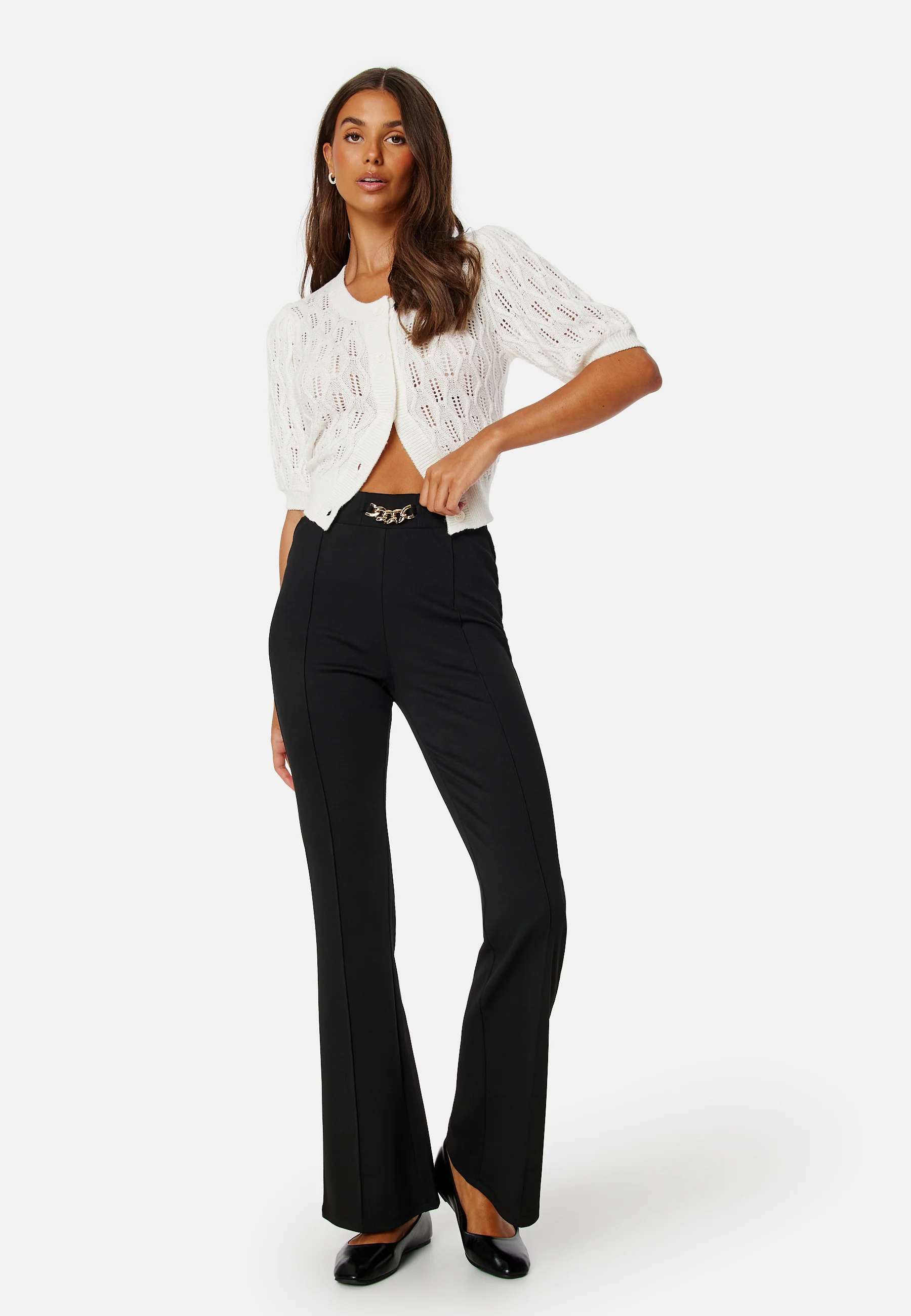 Flared Belted Trousers - Image 4