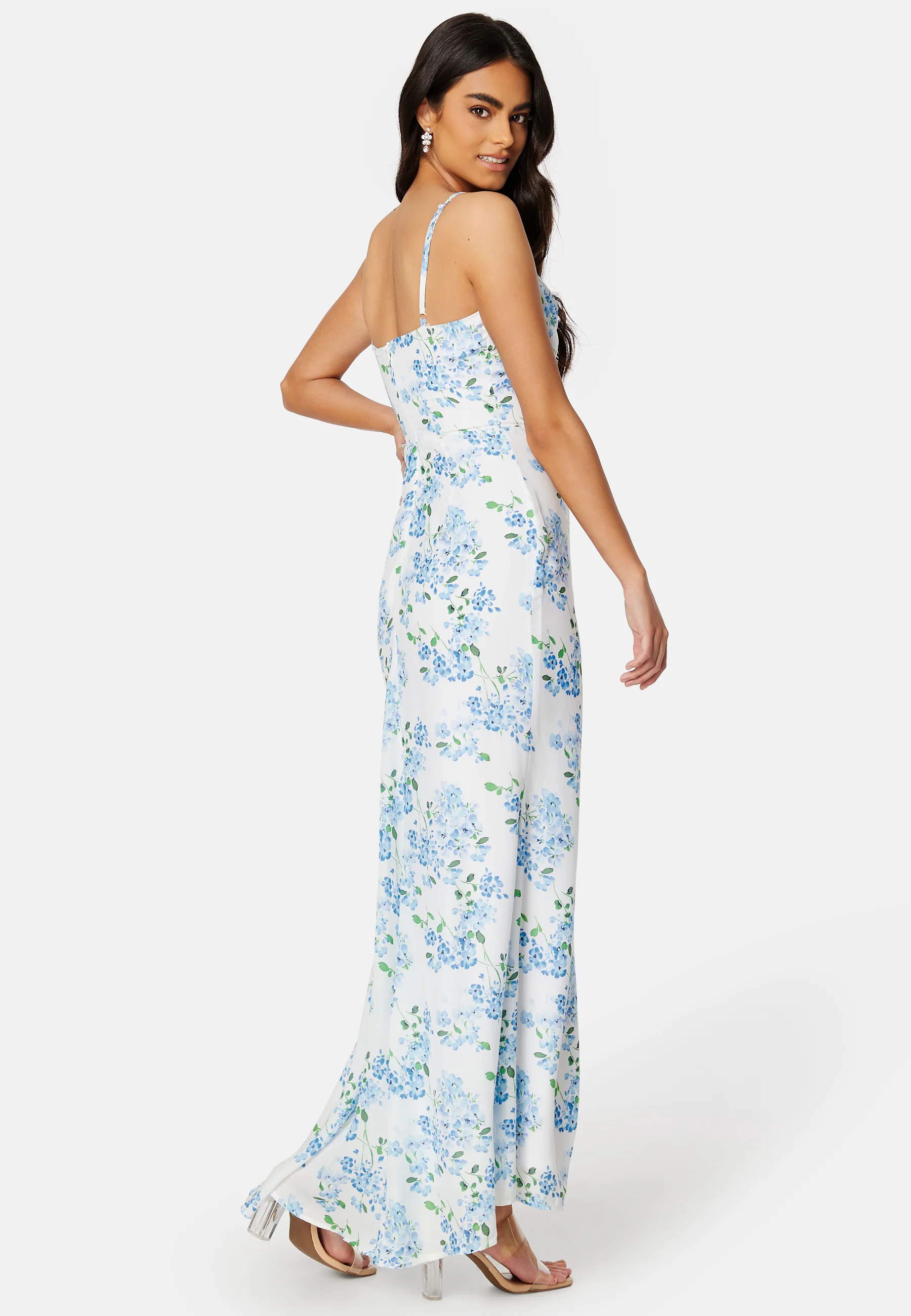 Floral Chiffon Cowl Neck Maxi Dress - Image 2