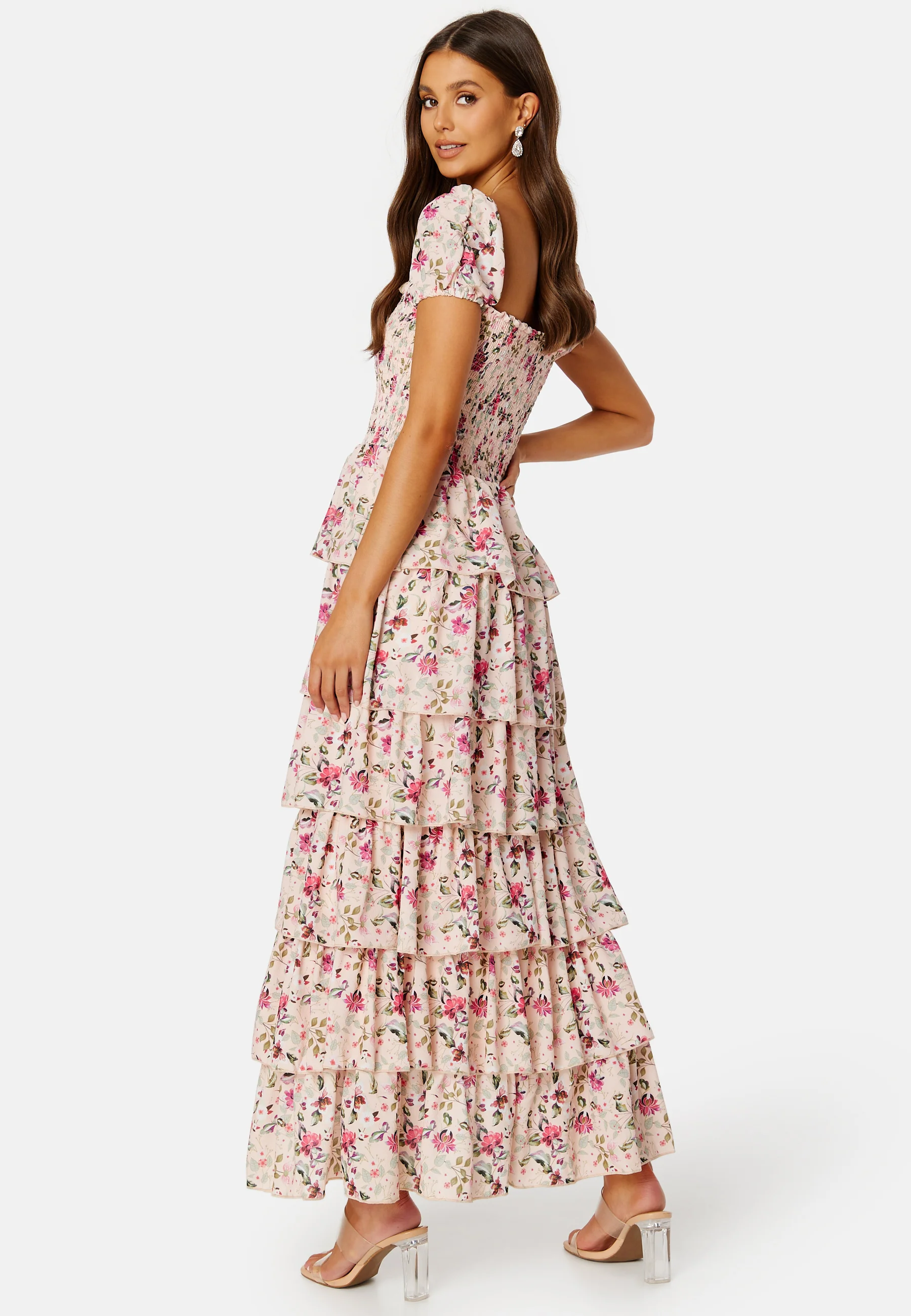 Floral Chiffon Tiered Smock Maxi Dress - Image 2
