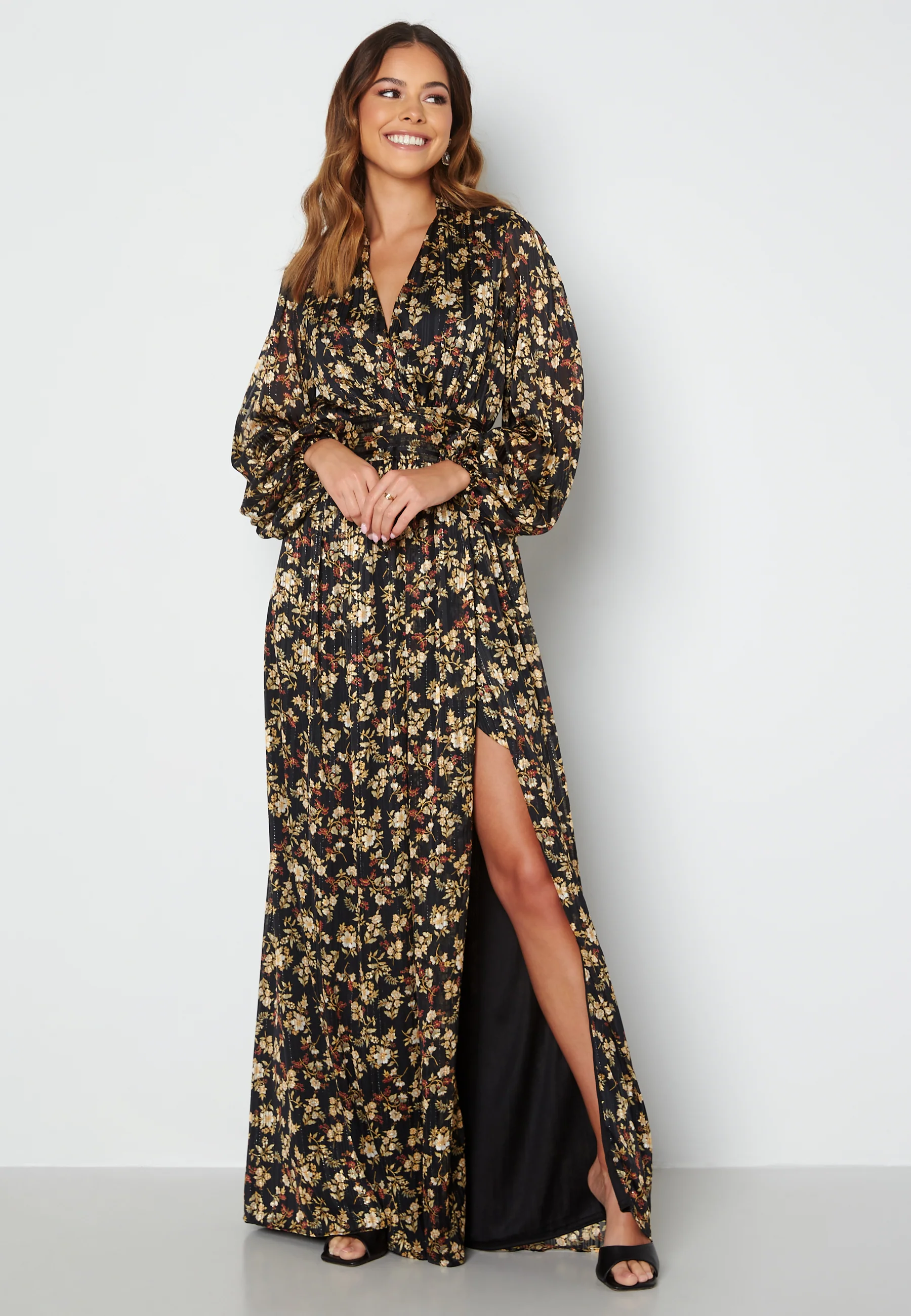 Floral Deep V Maxi Dress