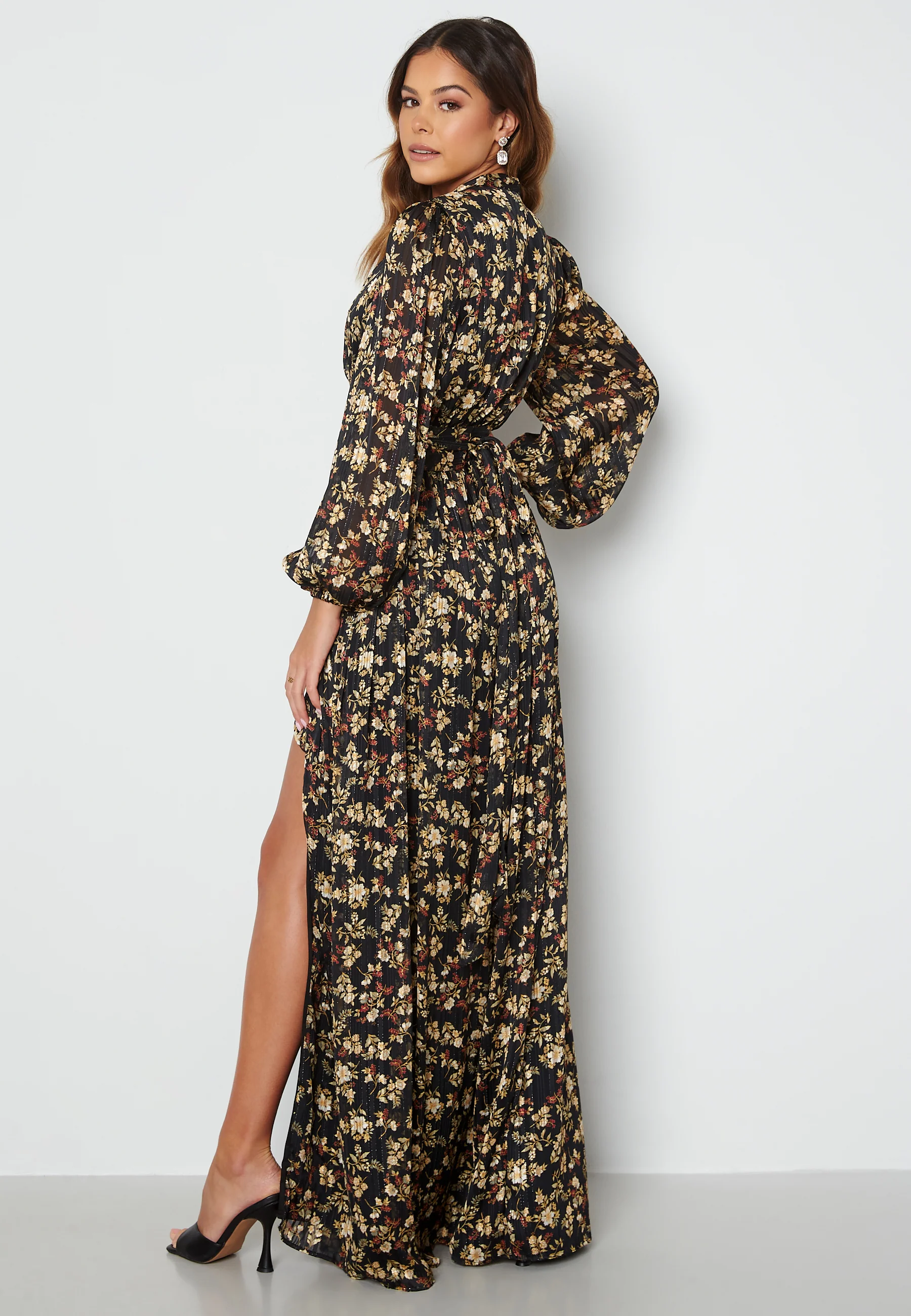 Floral Deep V Maxi Dress - Image 2