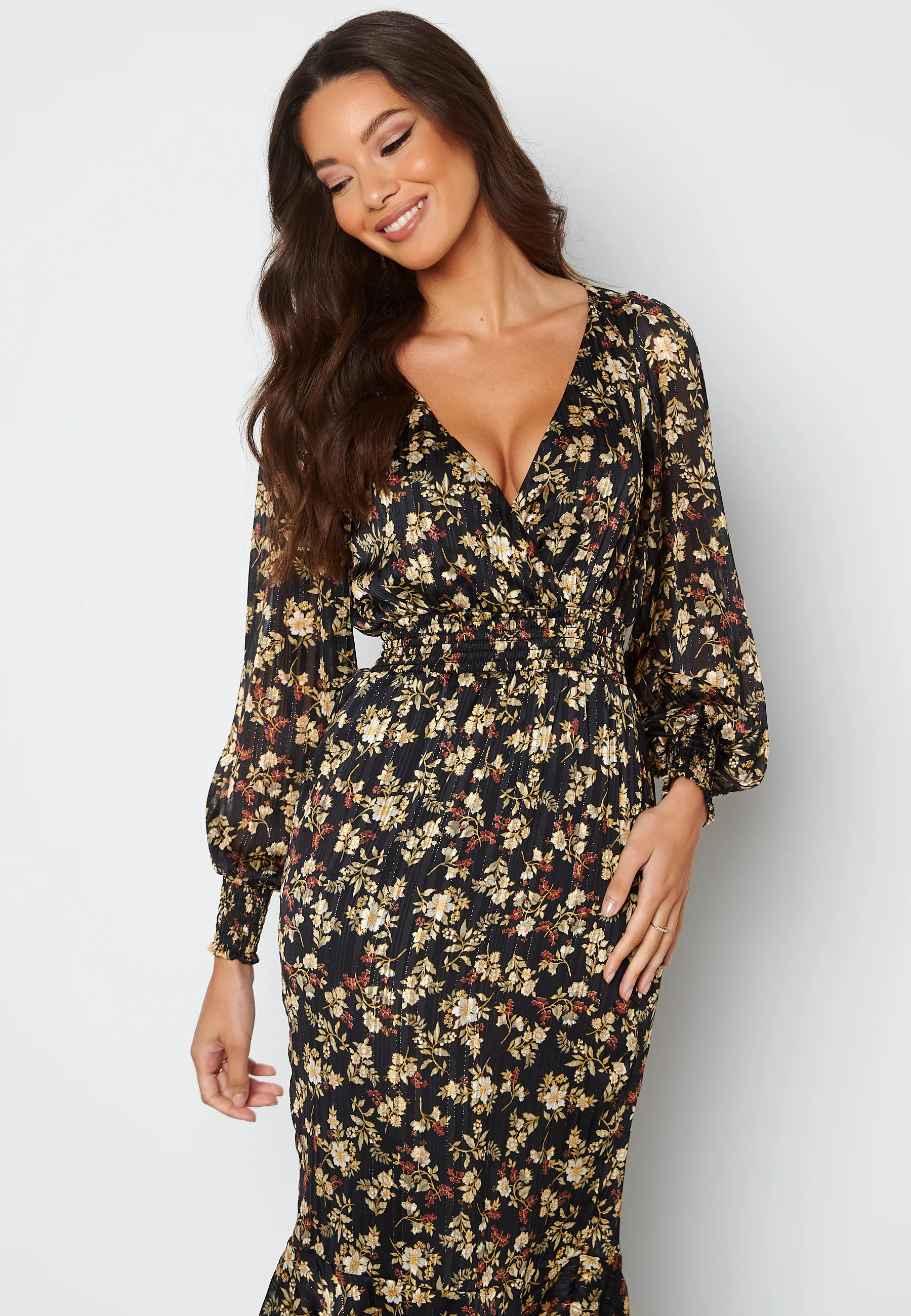 Floral Fishtail Midi Dress - Image 3
