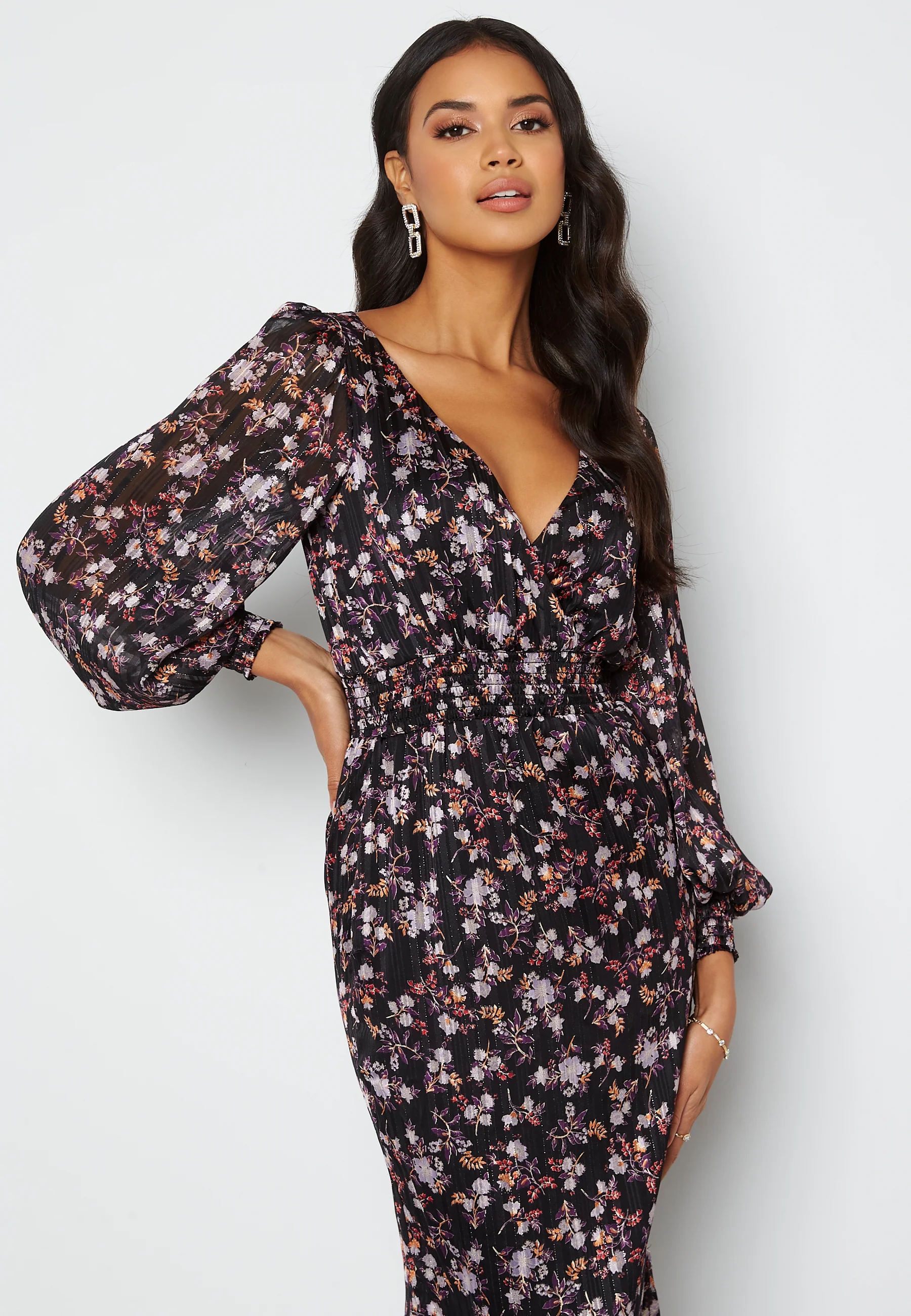 Floral Fishtail Midi Dress - Image 3