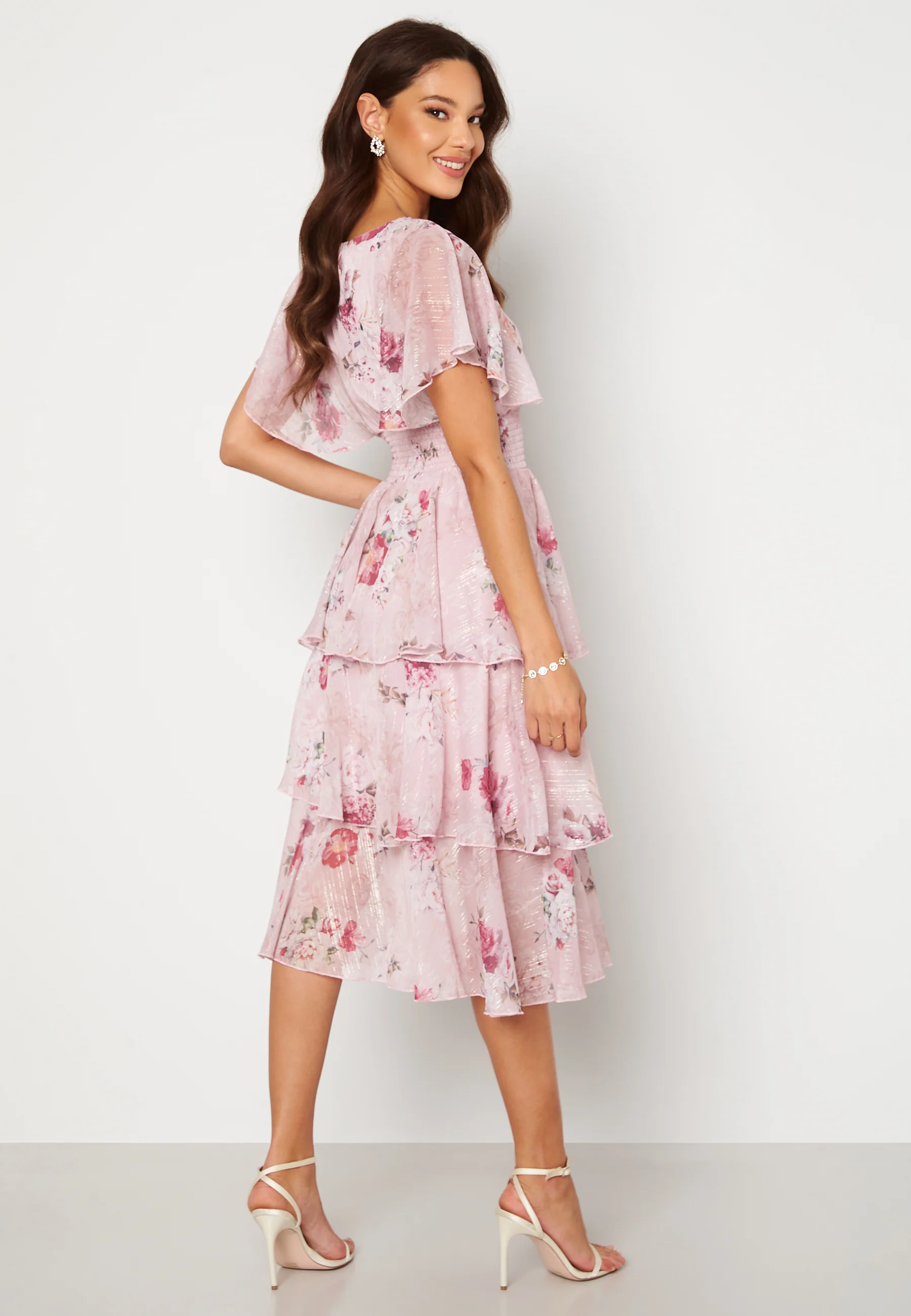 Floral Flutter Tiered Midi Dress - Image 2