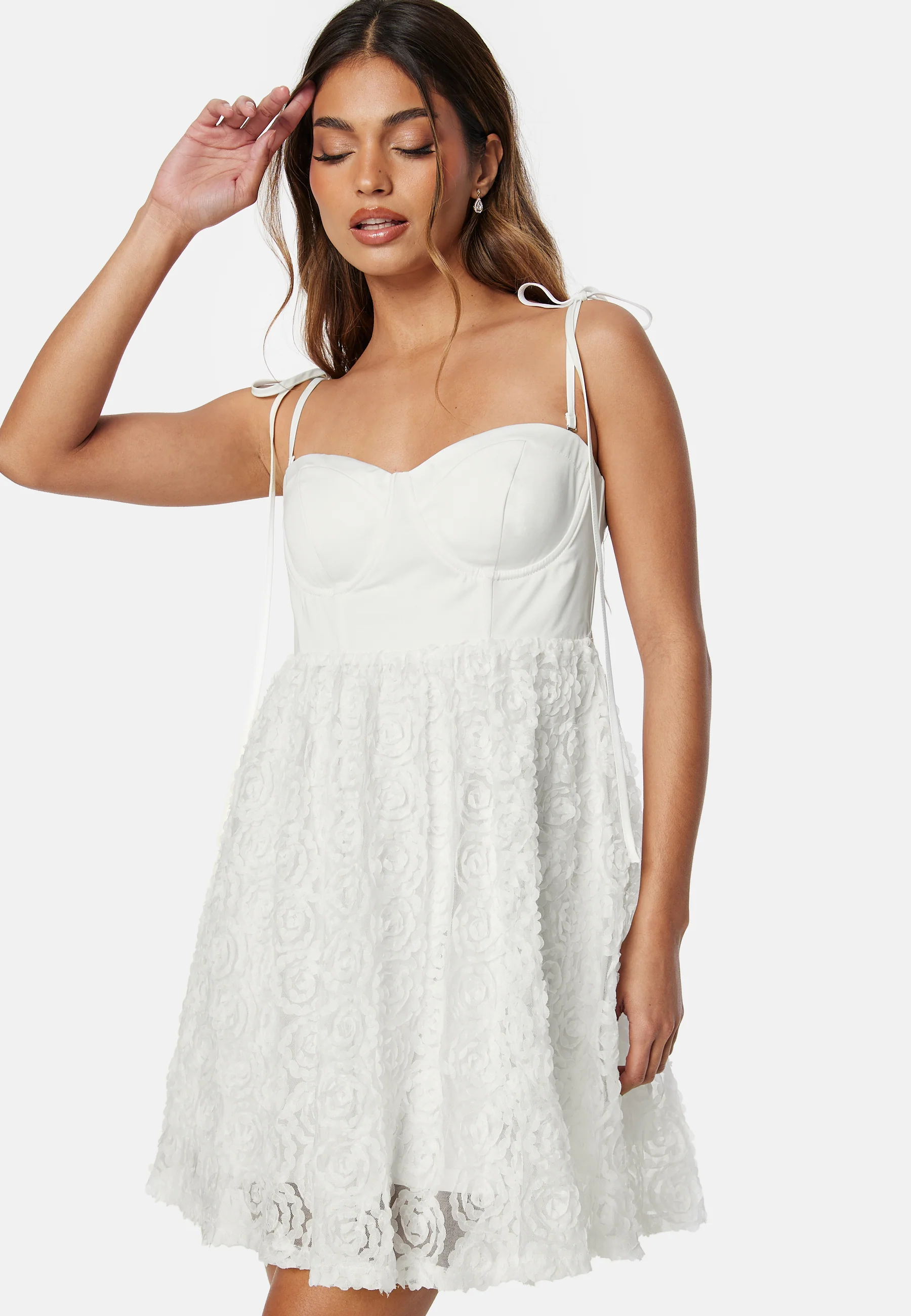 Floral strap short dress - Image 3