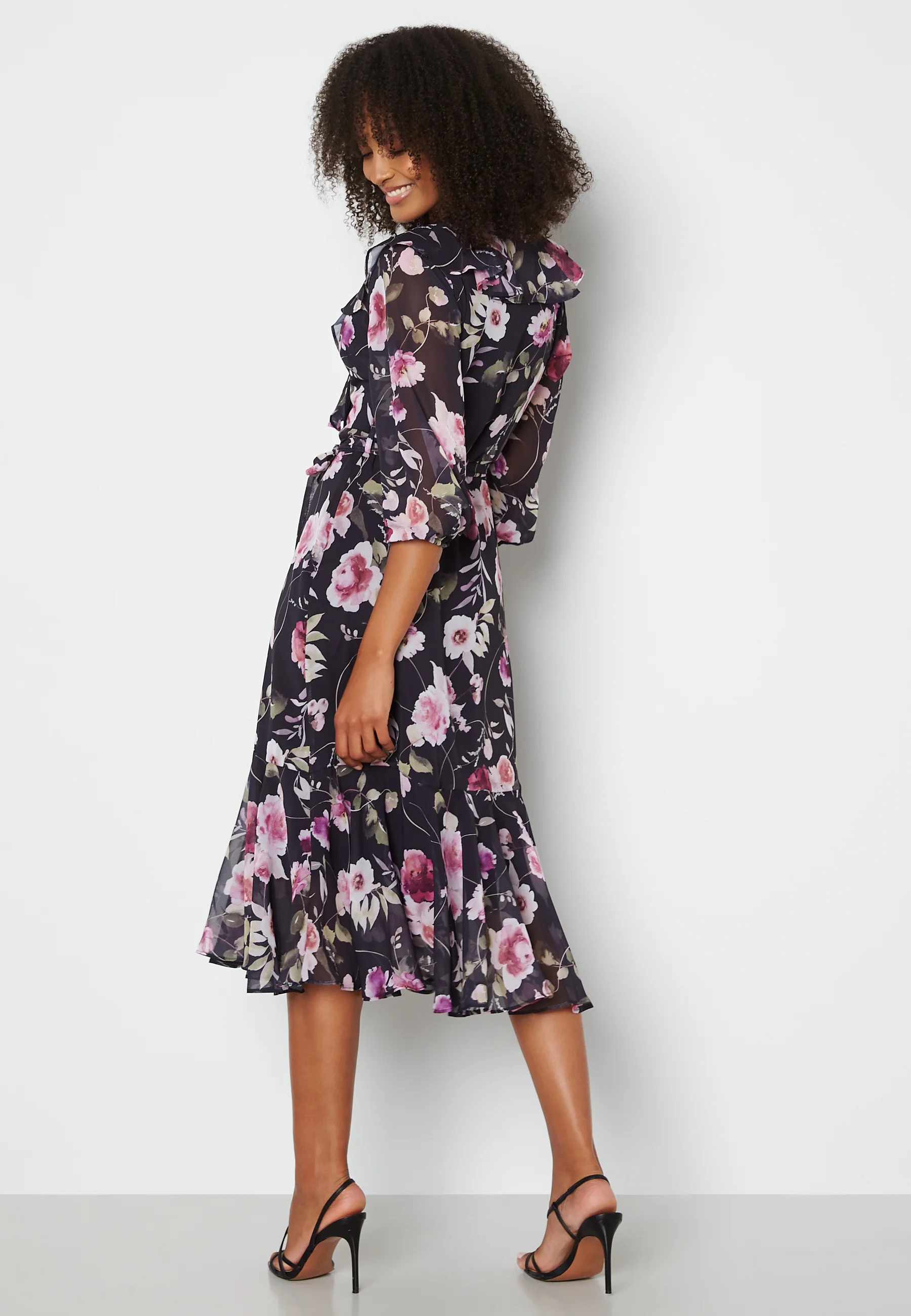 Flounce 3/4 Sleeve Dress - Image 2