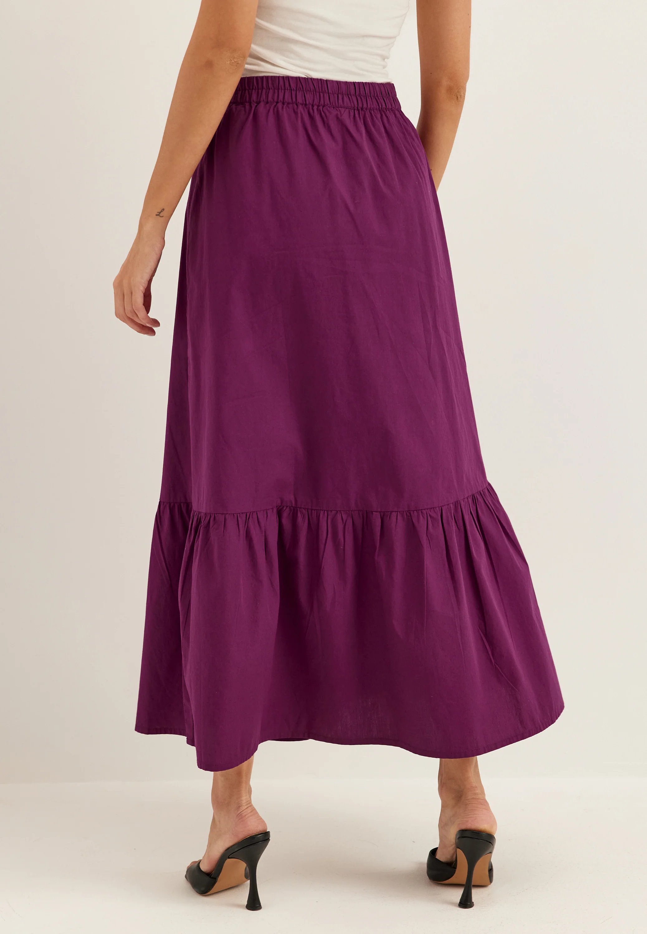 Flounce Detail Cotton Skirt - Image 3