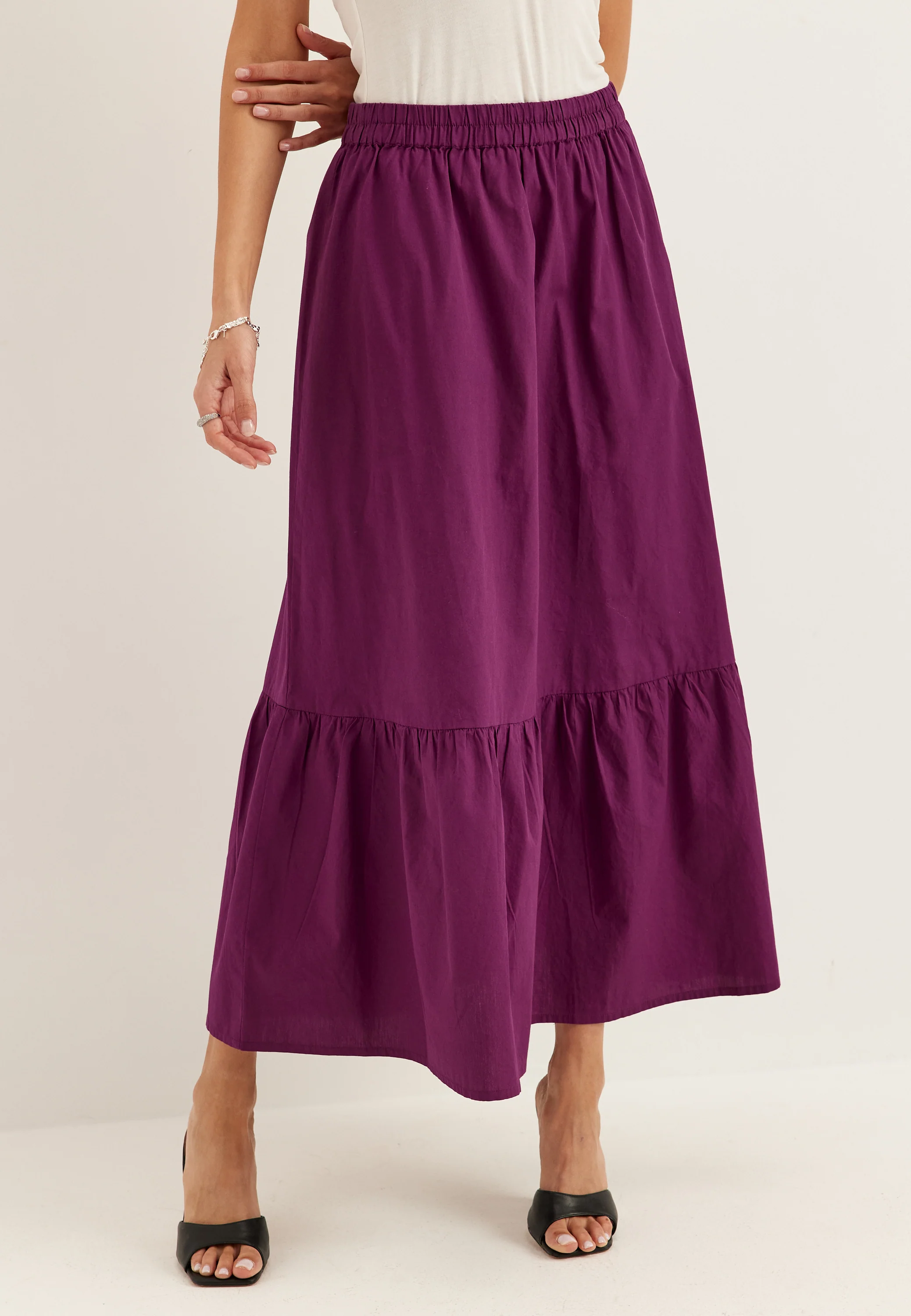 Flounce Detail Cotton Skirt - Image 5