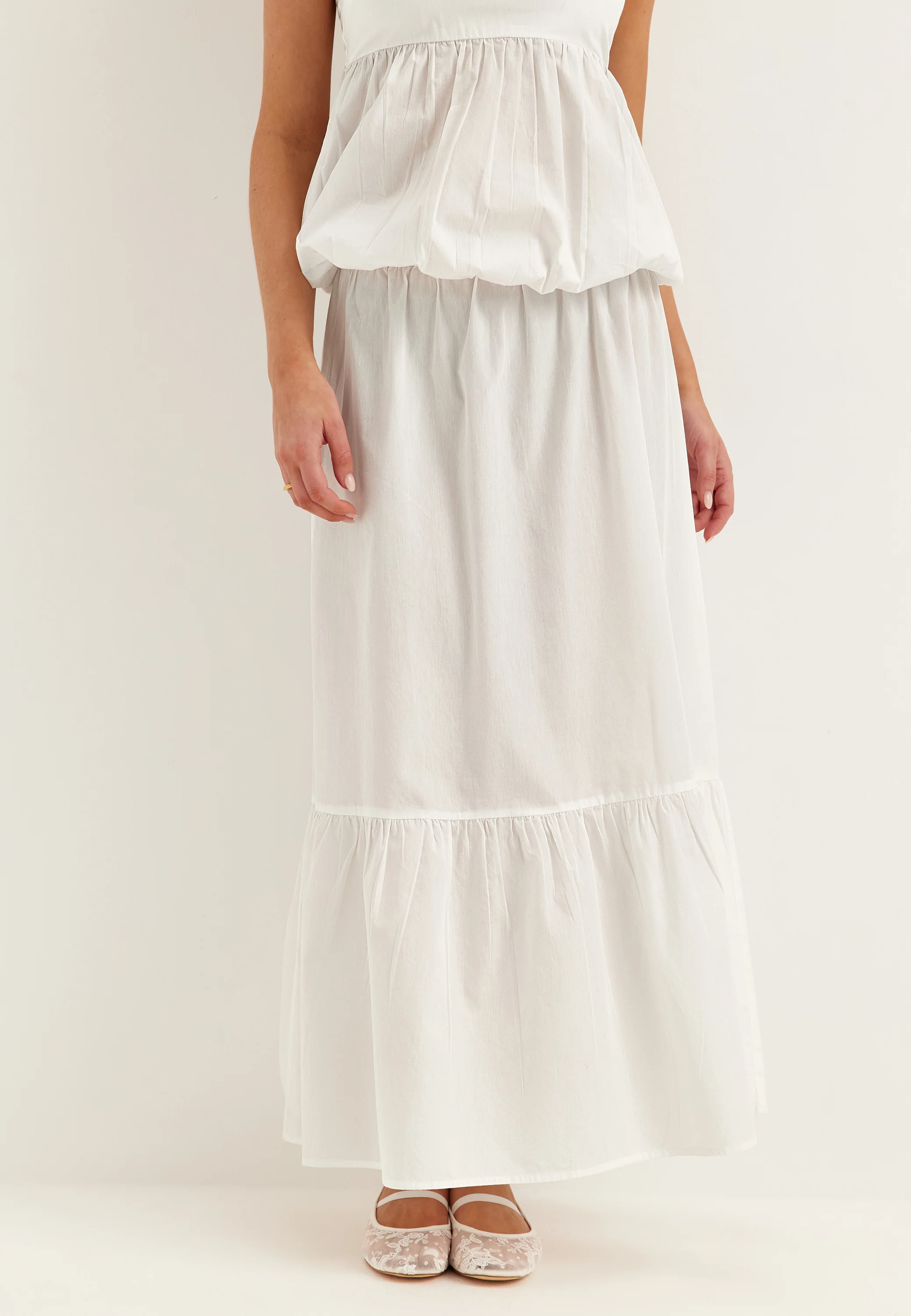 Flounce Detail Cotton Skirt - Image 2