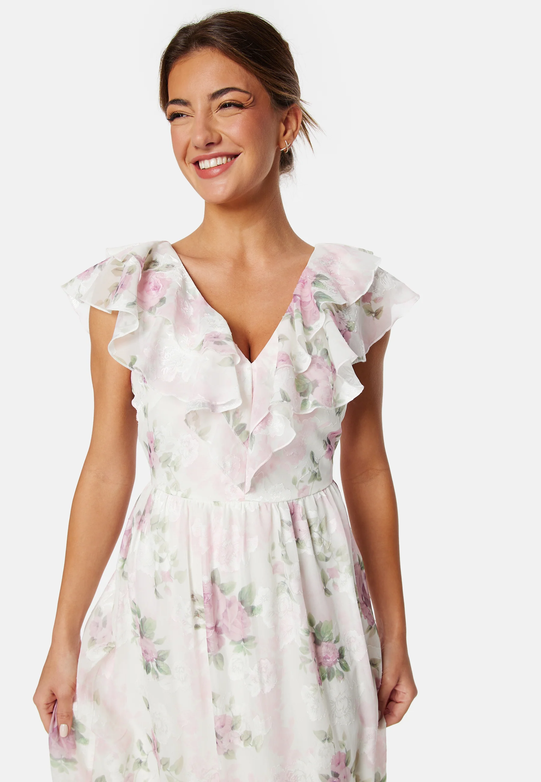 Flounce Jacquard Midi Dress - Image 2