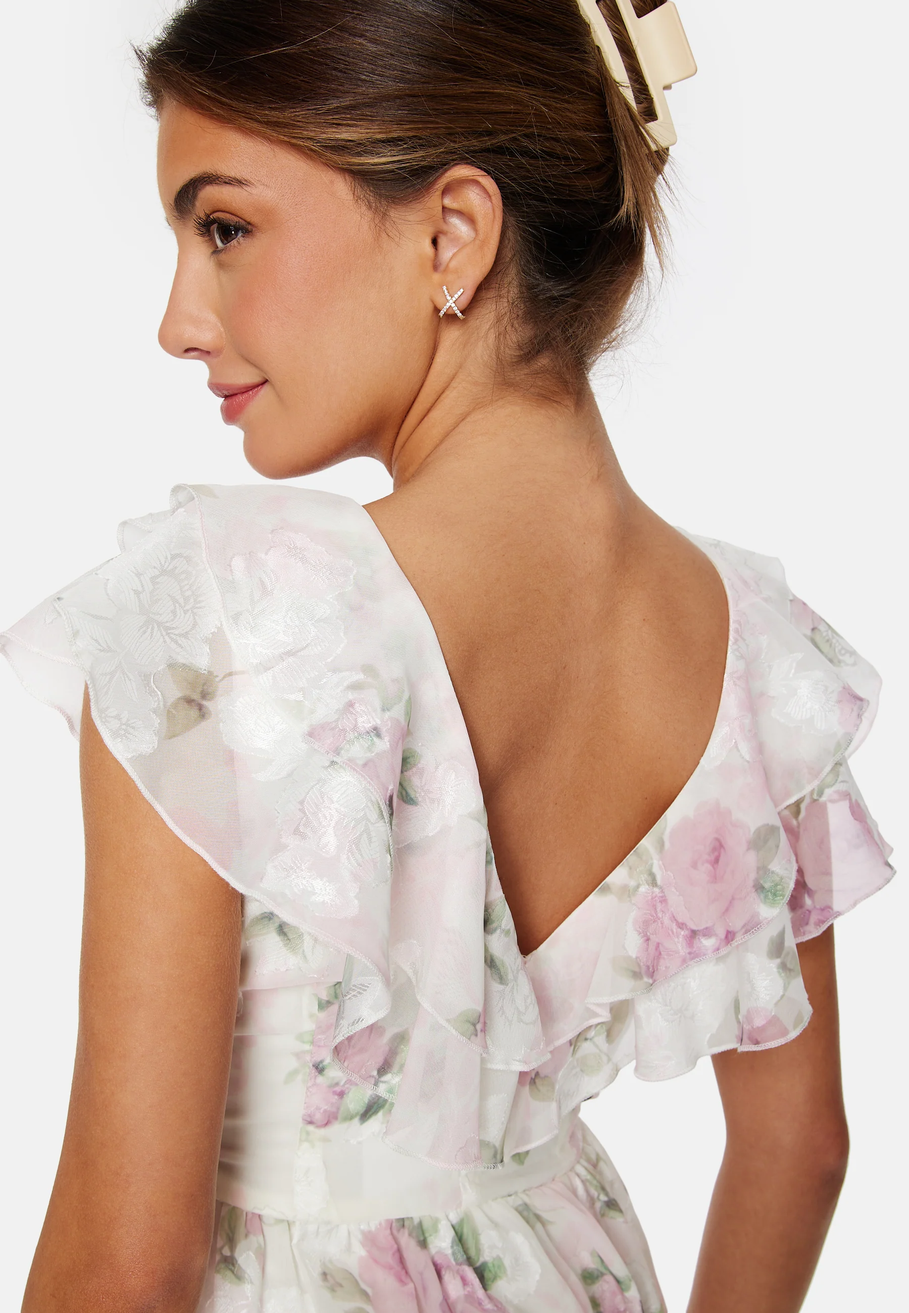 Flounce Jacquard Midi Dress - Image 7