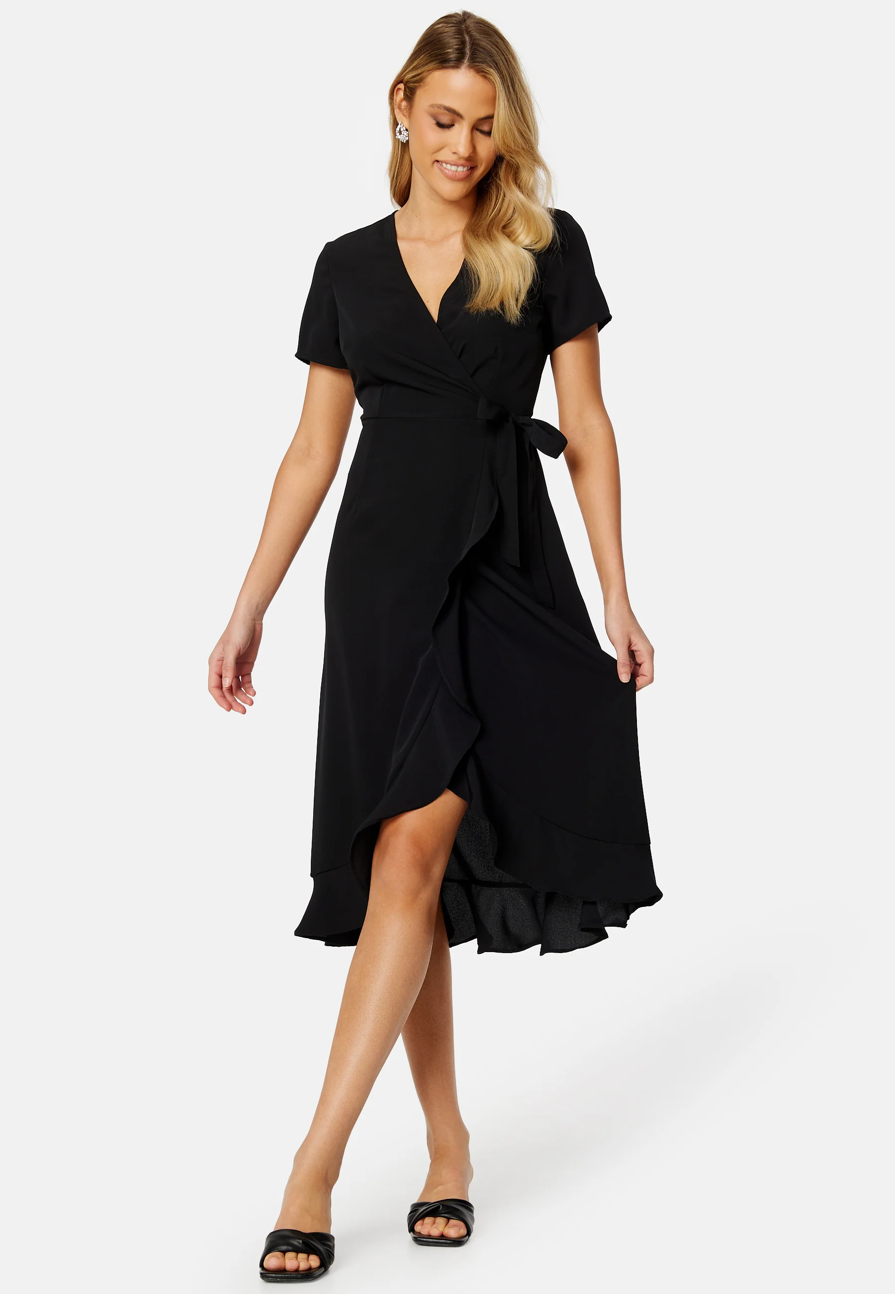 Flounce Midi Wrap Dress - Image 2