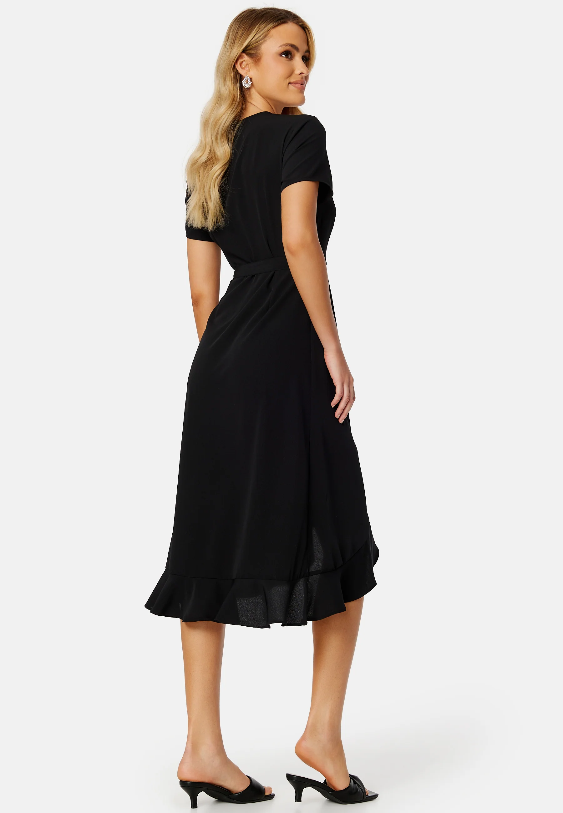 Flounce Midi Wrap Dress - Image 4