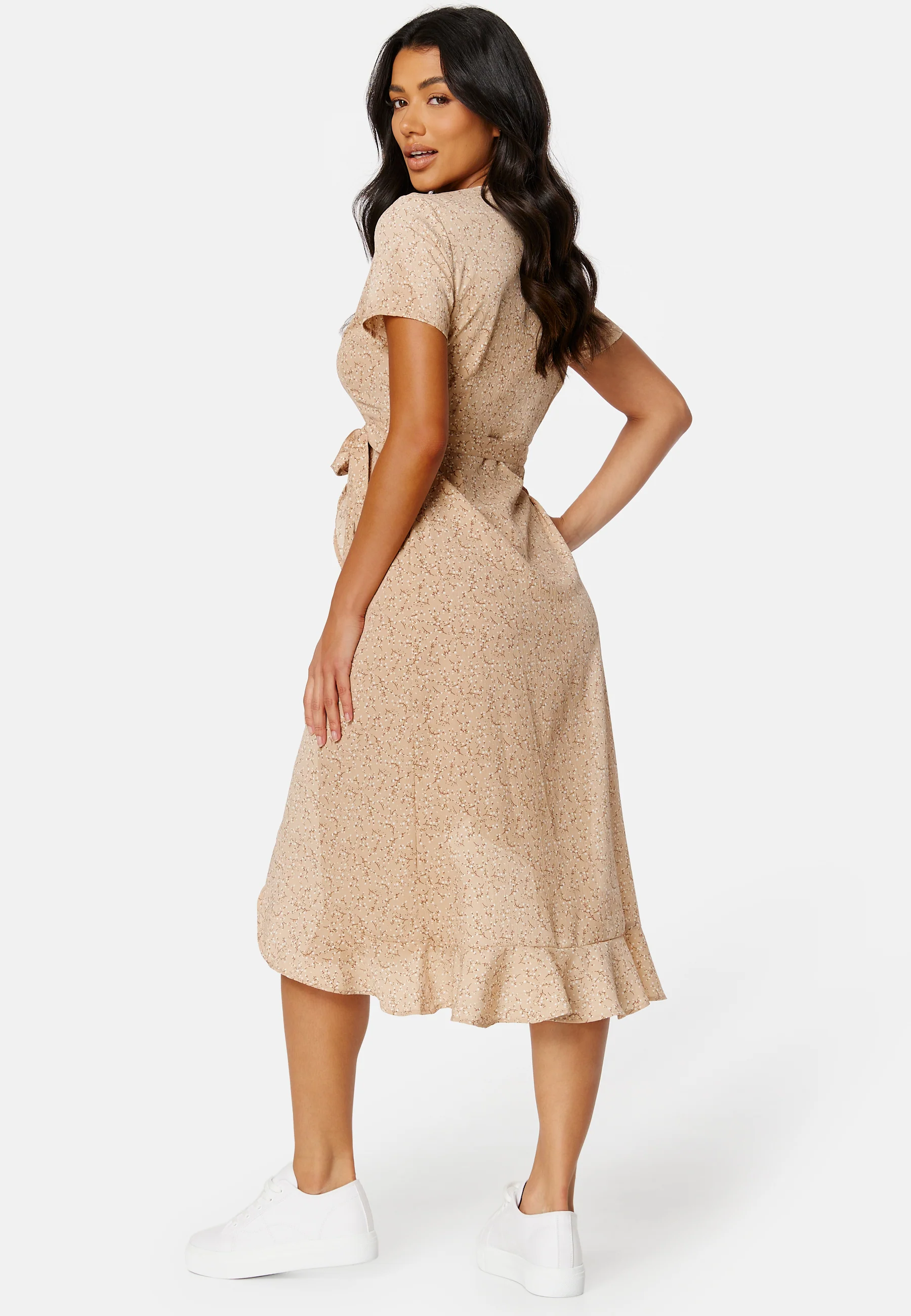 Flounce Midi Wrap Dress - Image 3