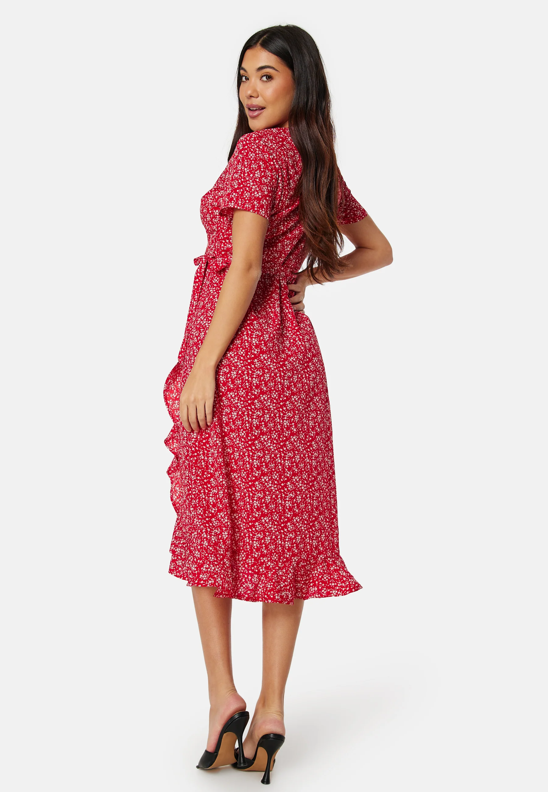 Flounce Midi Wrap Dress - Image 2