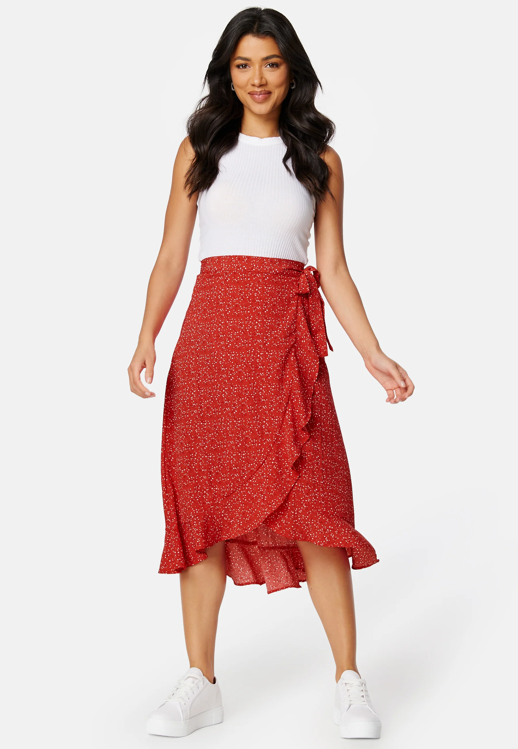 Flounce Midi Wrap Skirt - Image 2