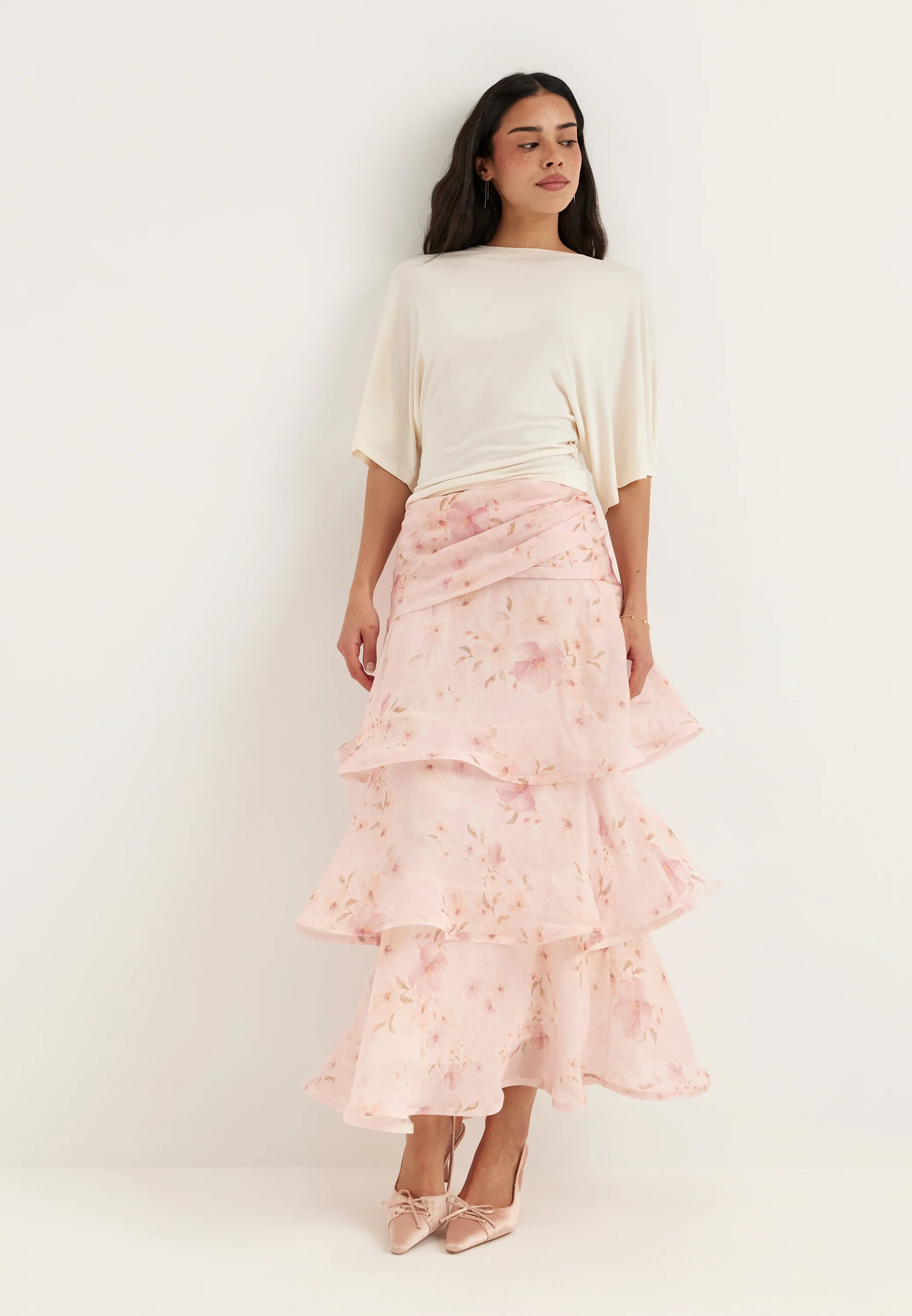 Flounce Sheer Ankle Skirt - Image 7