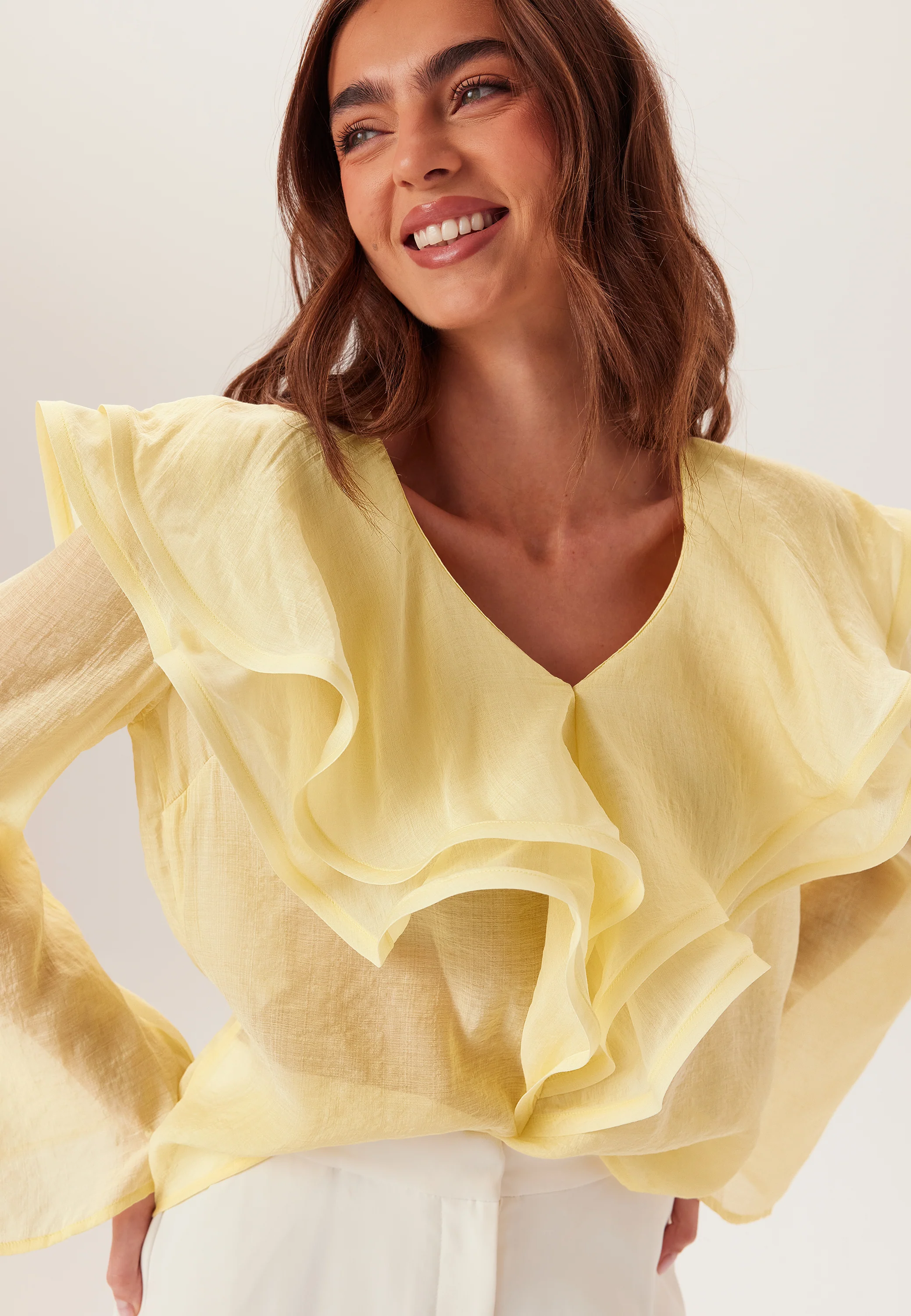Flounce Sheer Blouse - Image 2