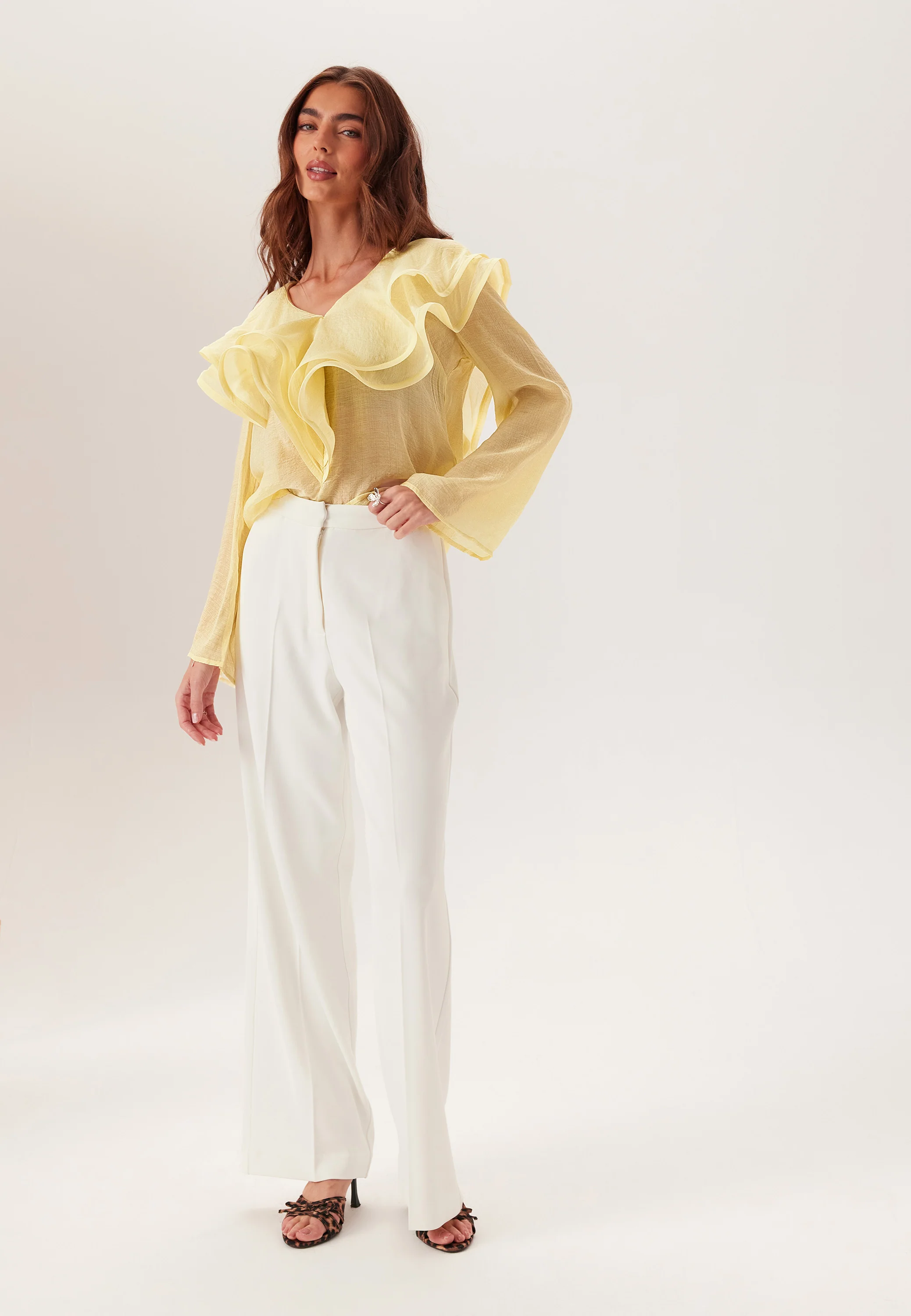 Flounce Sheer Blouse - Image 4