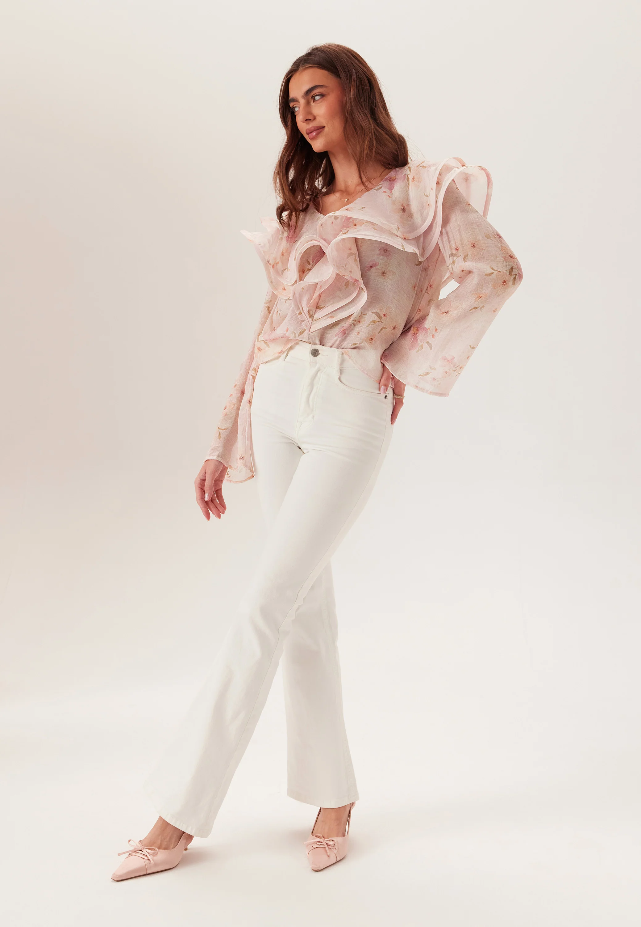 Flounce Sheer Blouse - Image 6