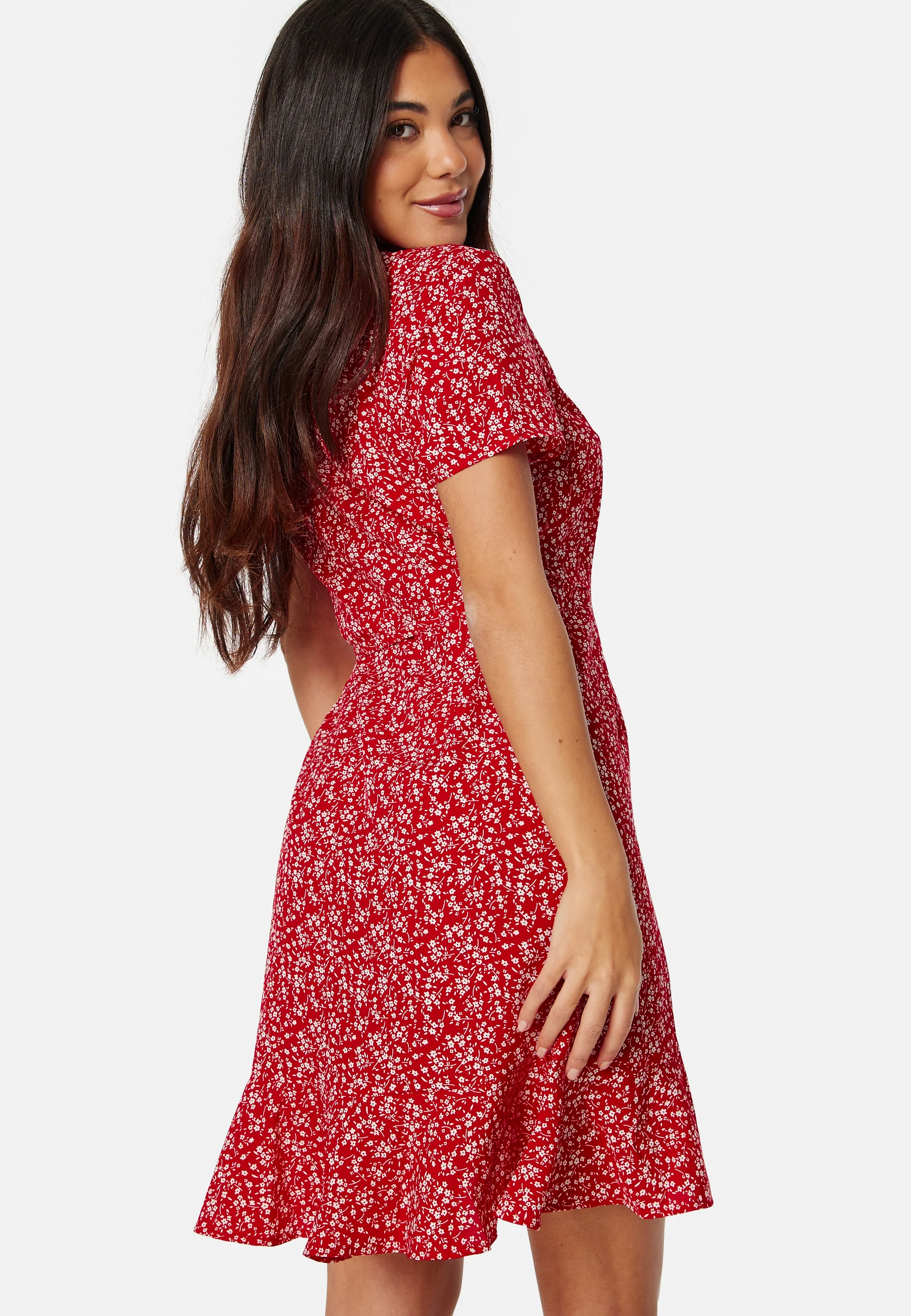 Flounce Short Wrap Dress - Image 2
